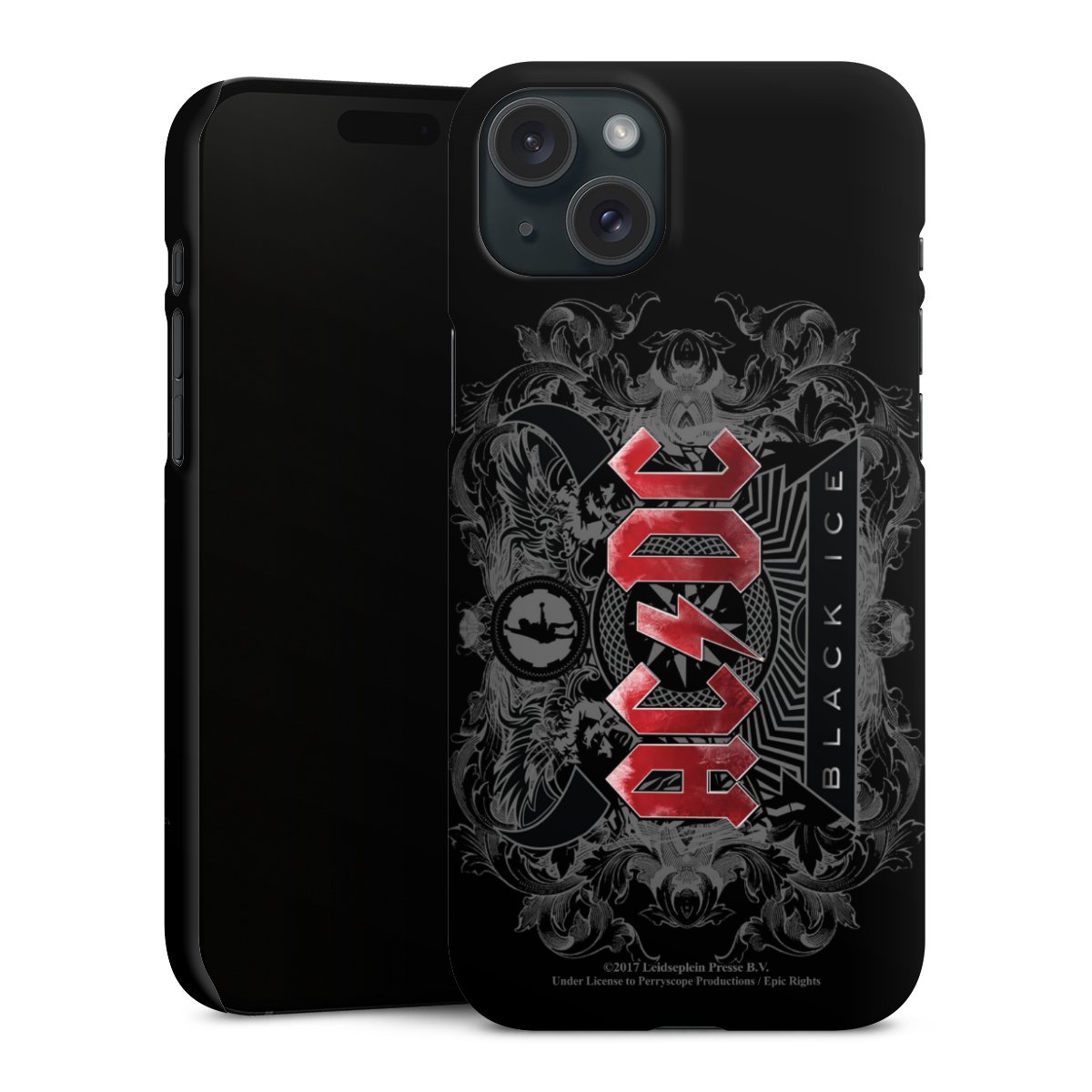 iPhone 15 Plus Handy Premium Case Smartphone Handyhülle Schutzhülle matt Merchandise Black Ice Acdc Premium Case