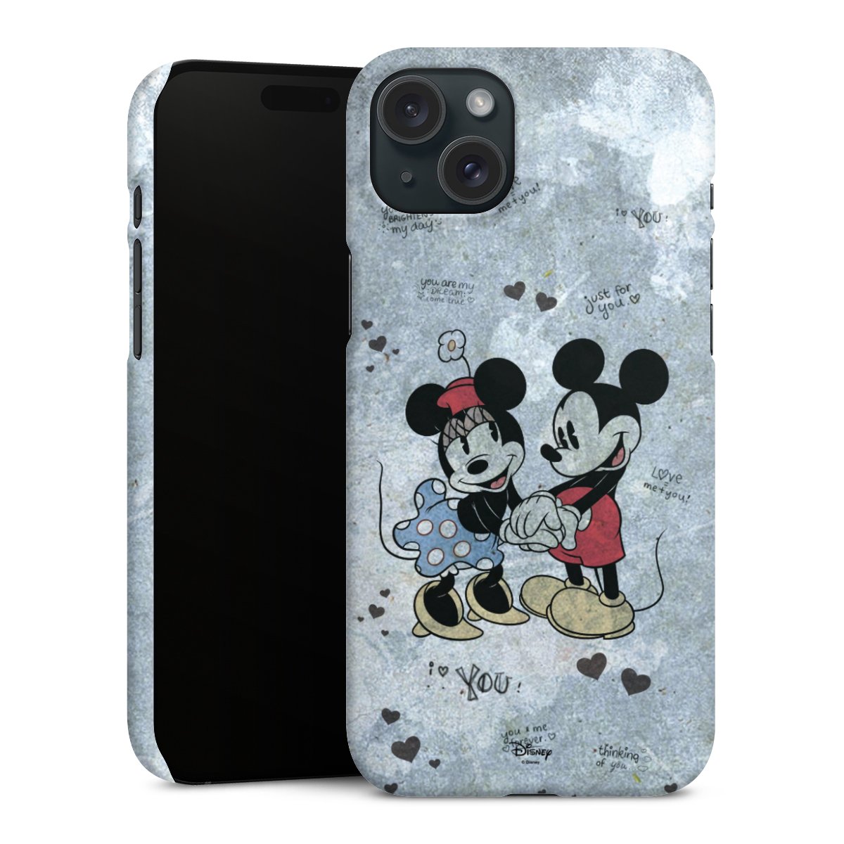 iPhone 15 Plus Handy Premium Case Smartphone Handyhülle Schutzhülle matt Mickey & Minnie Mouse Vintage Disney Premium Case