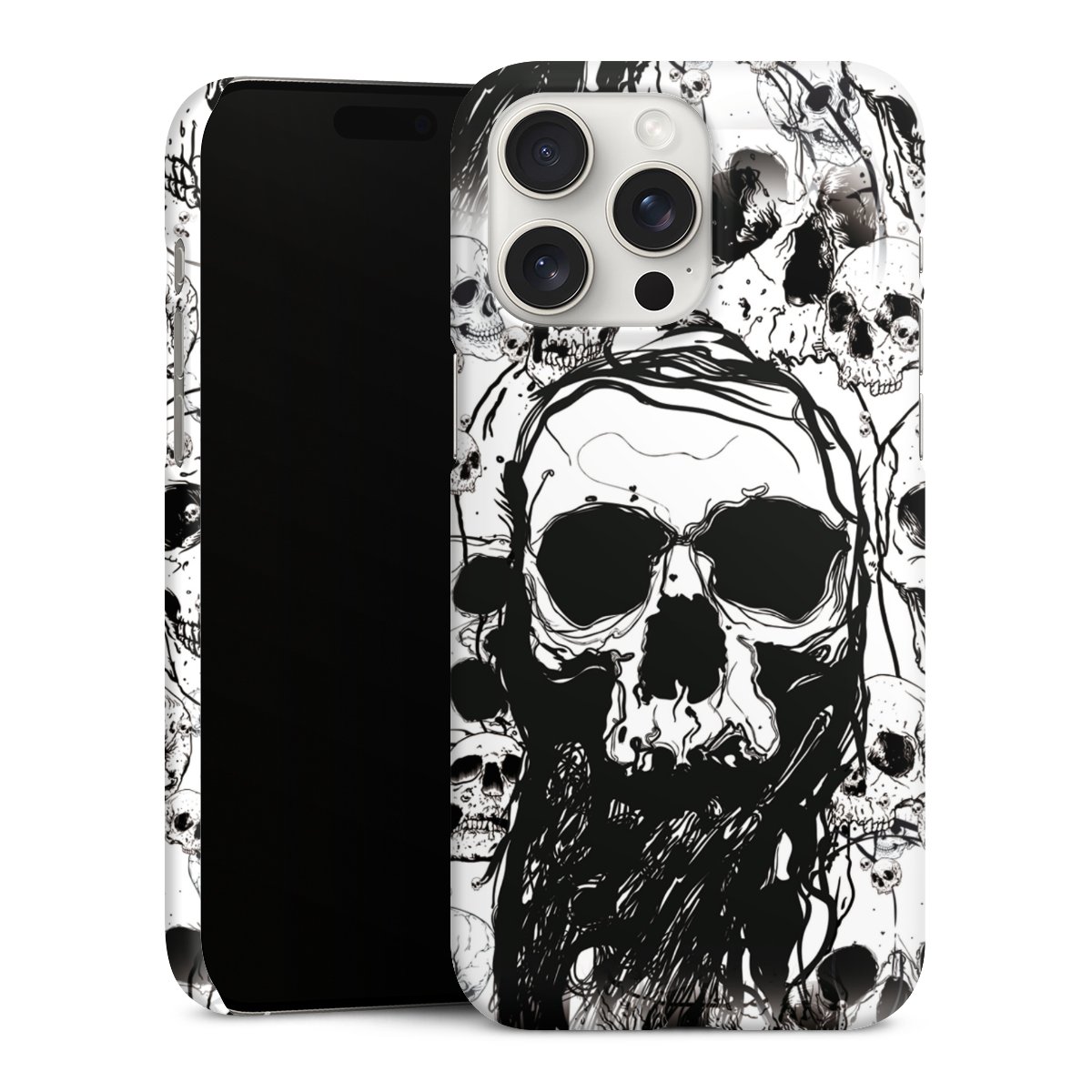 iPhone 15 Pro Max Handy Premium Case Smartphone Handyhülle Schutzhülle matt Totenkopf Halloween Premium Case