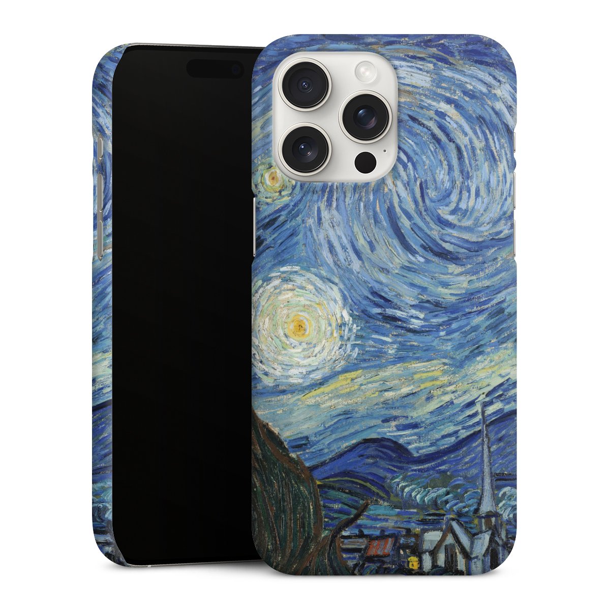 iPhone 15 Pro Max Handy Premium Case Smartphone Handyhülle Schutzhülle matt The Starry Night Kunst Vincent Van Gogh Premium Case