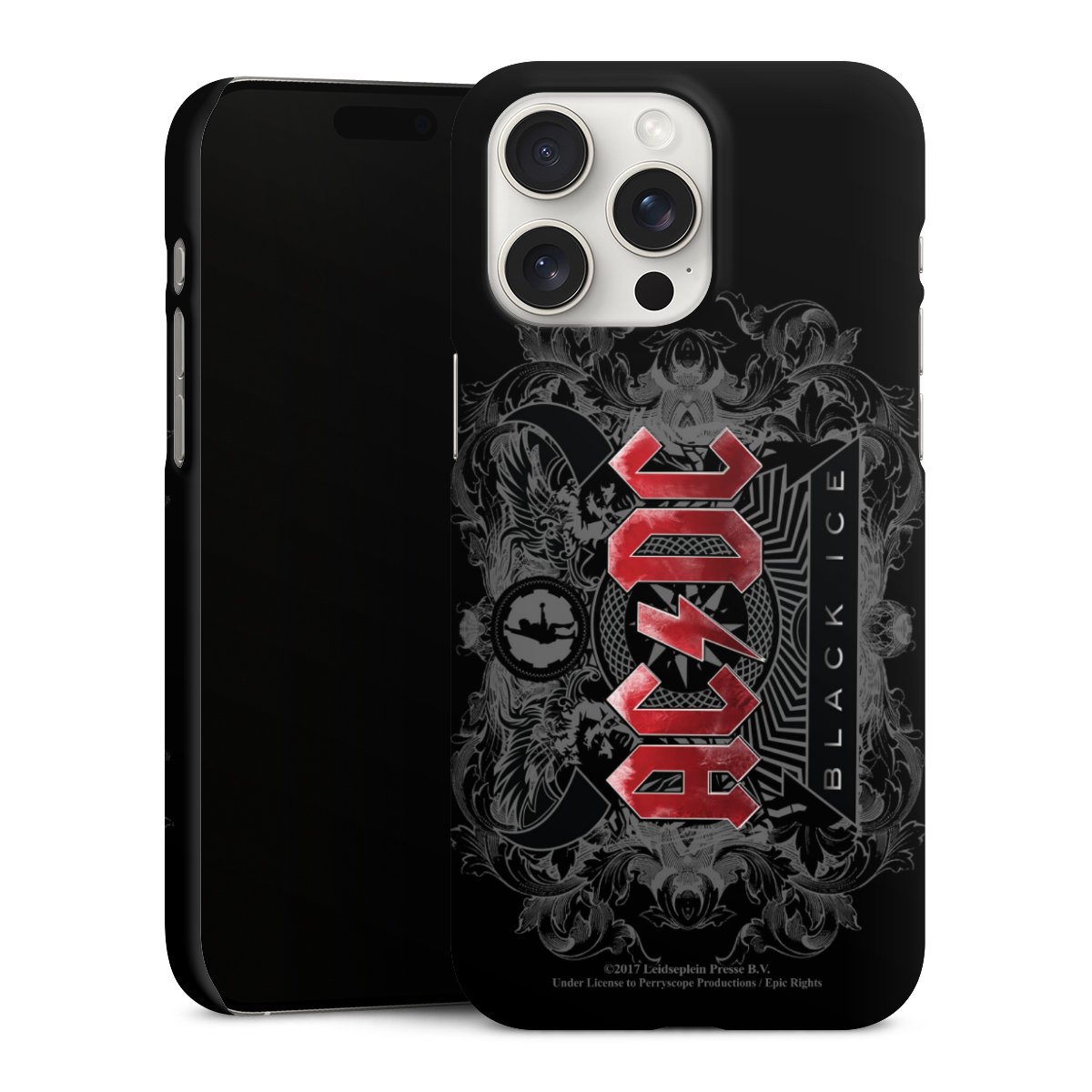 iPhone 15 Pro Max Handy Premium Case Smartphone Handyhülle Schutzhülle matt Merchandise Black Ice Acdc Premium Case