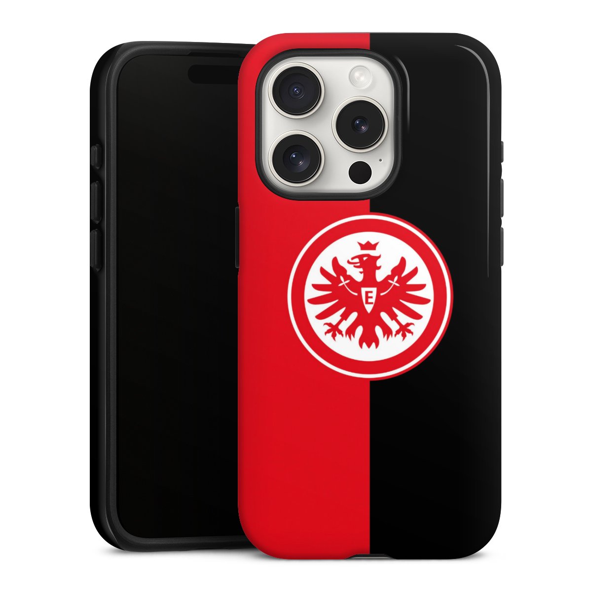 iPhone 15 Pro Handy Panzer Handyhülle robuste Outdoor Hülle Schutzhülle glänzend Official Licensed Product Eintracht Frankfurt Sge Tough Case