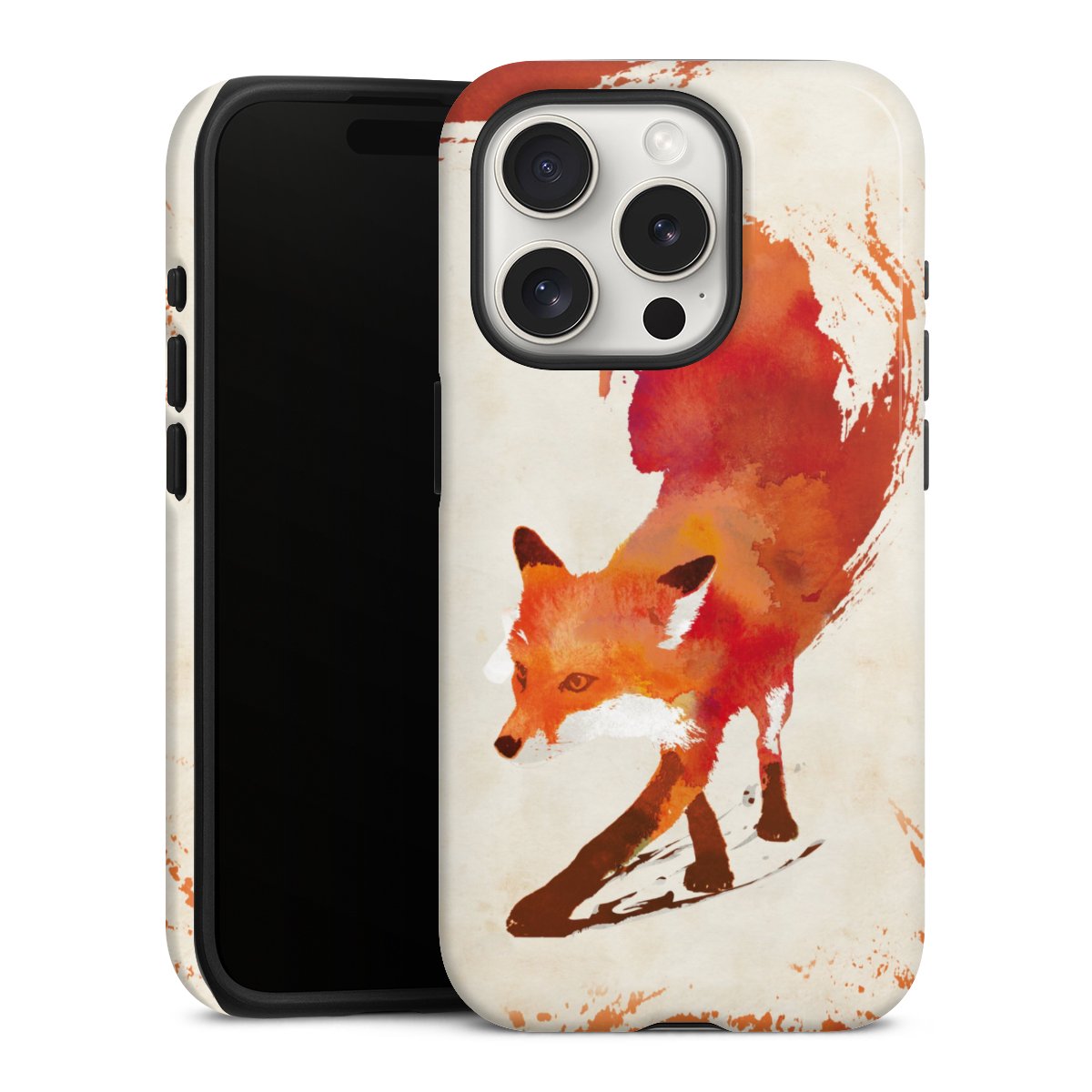 iPhone 15 Pro Handy Panzer Handyhülle robuste Outdoor Hülle Schutzhülle glänzend Fox Graphic Tough Case