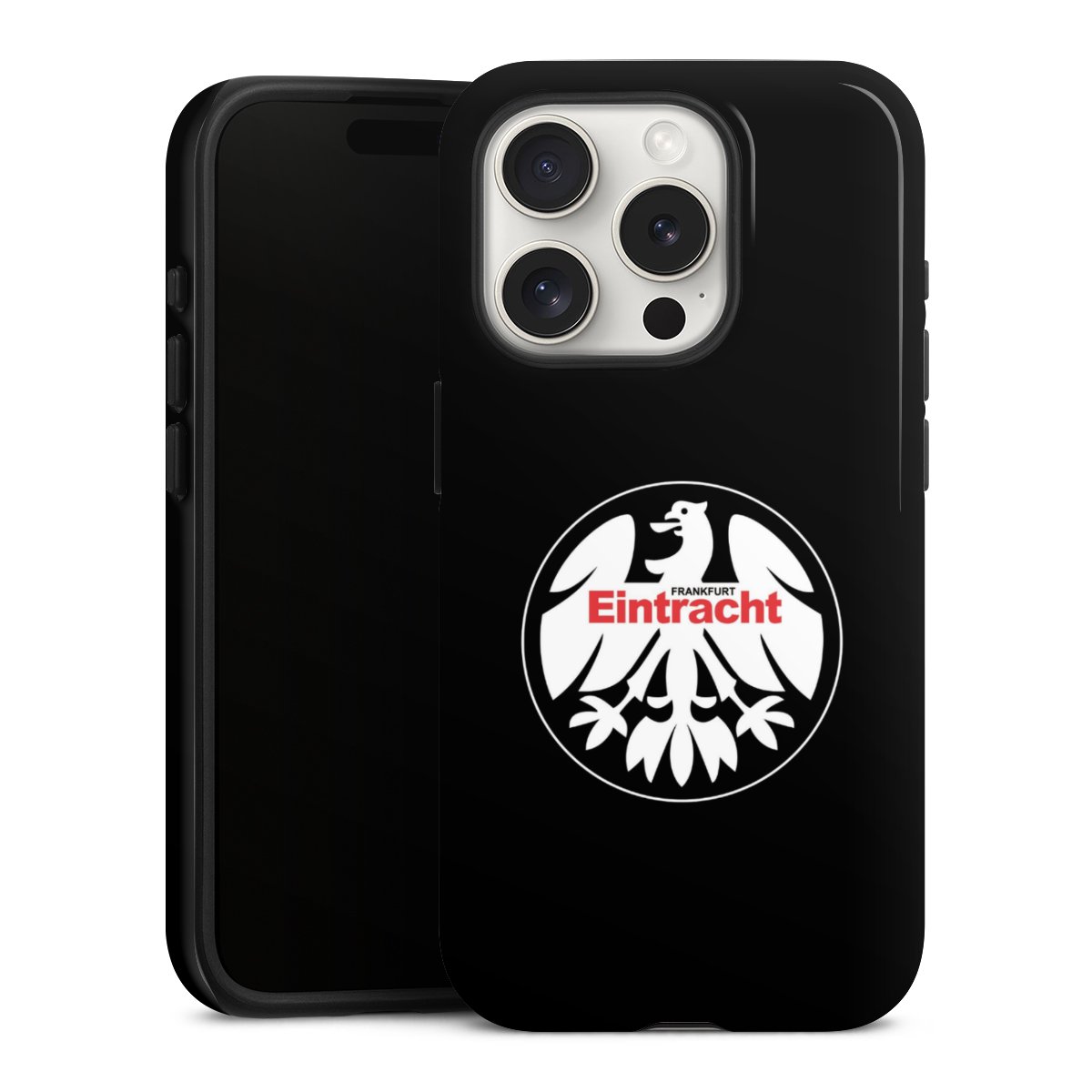 iPhone 15 Pro Handy Panzer Handyhülle robuste Outdoor Hülle Schutzhülle glänzend Official Licensed Product Eintracht Frankfurt Sge Tough Case