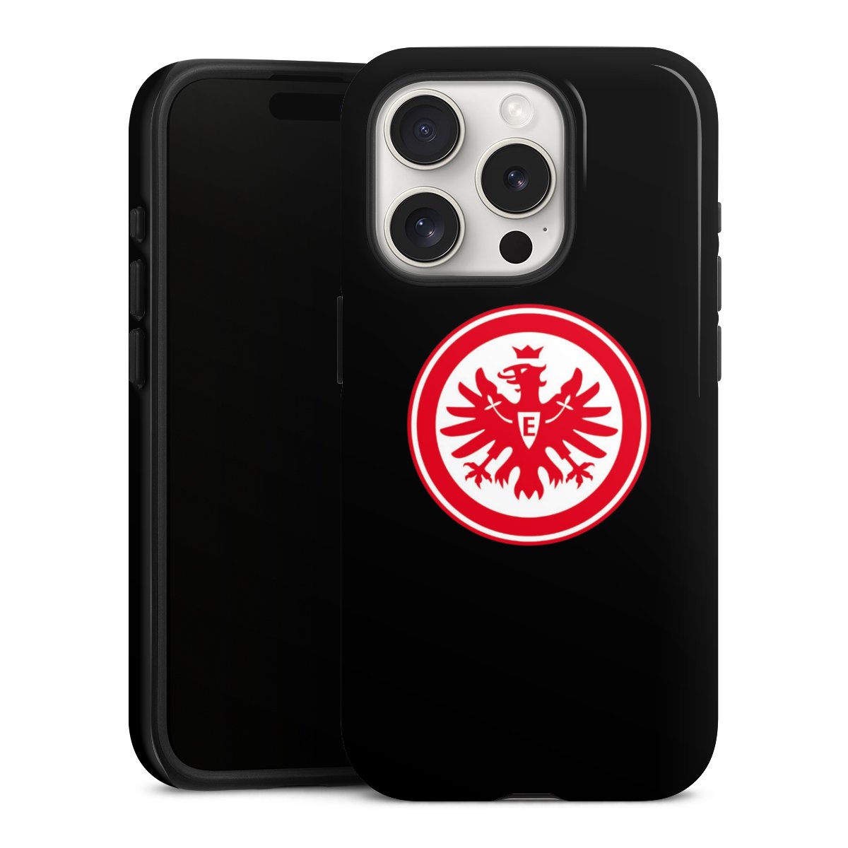 iPhone 15 Pro Handy Panzer Handyhülle robuste Outdoor Hülle Schutzhülle glänzend Eintracht Frankfurt Sge Eagle Tough Case