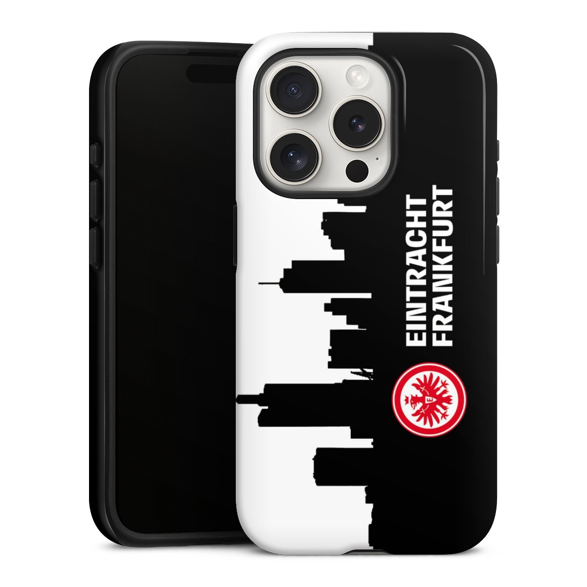 iPhone 15 Pro Handy Panzer Handyhülle robuste Outdoor Hülle Schutzhülle glänzend Sge Eintracht Frankfurt Official Licensed Product Tough Case