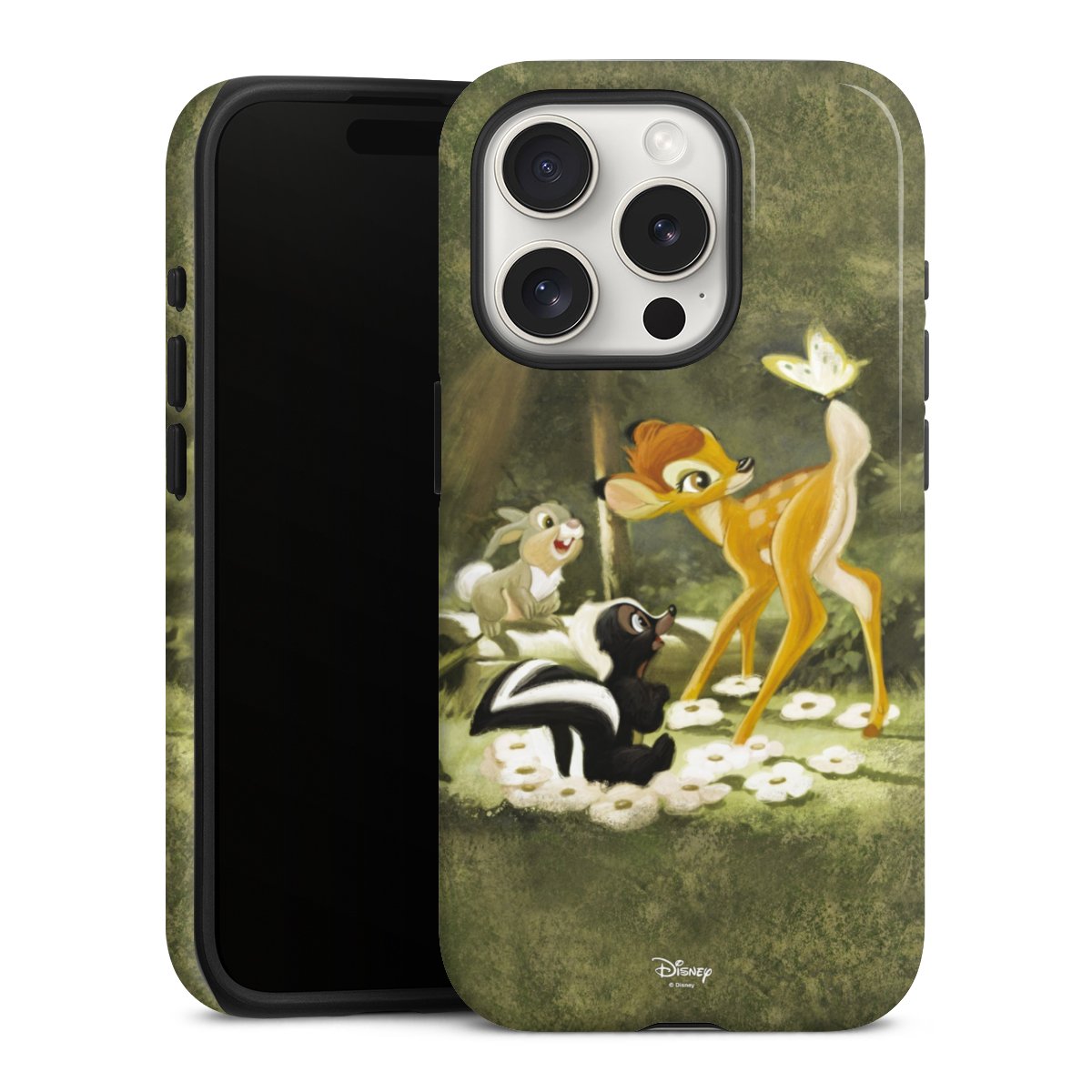 iPhone 15 Pro Handy Panzer Handyhülle robuste Outdoor Hülle Schutzhülle glänzend Disney Official Licensed Product Bambi Tough Case