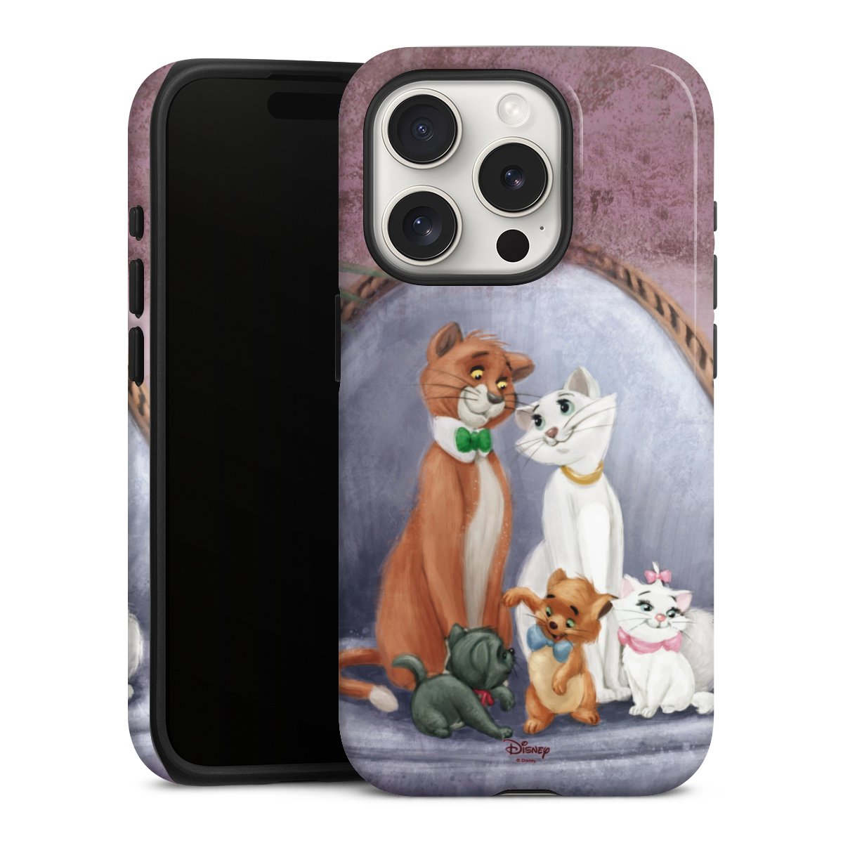 iPhone 15 Pro Handy Panzer Handyhülle robuste Outdoor Hülle Schutzhülle glänzend Official Licensed Product Disney Aristocats Tough Case