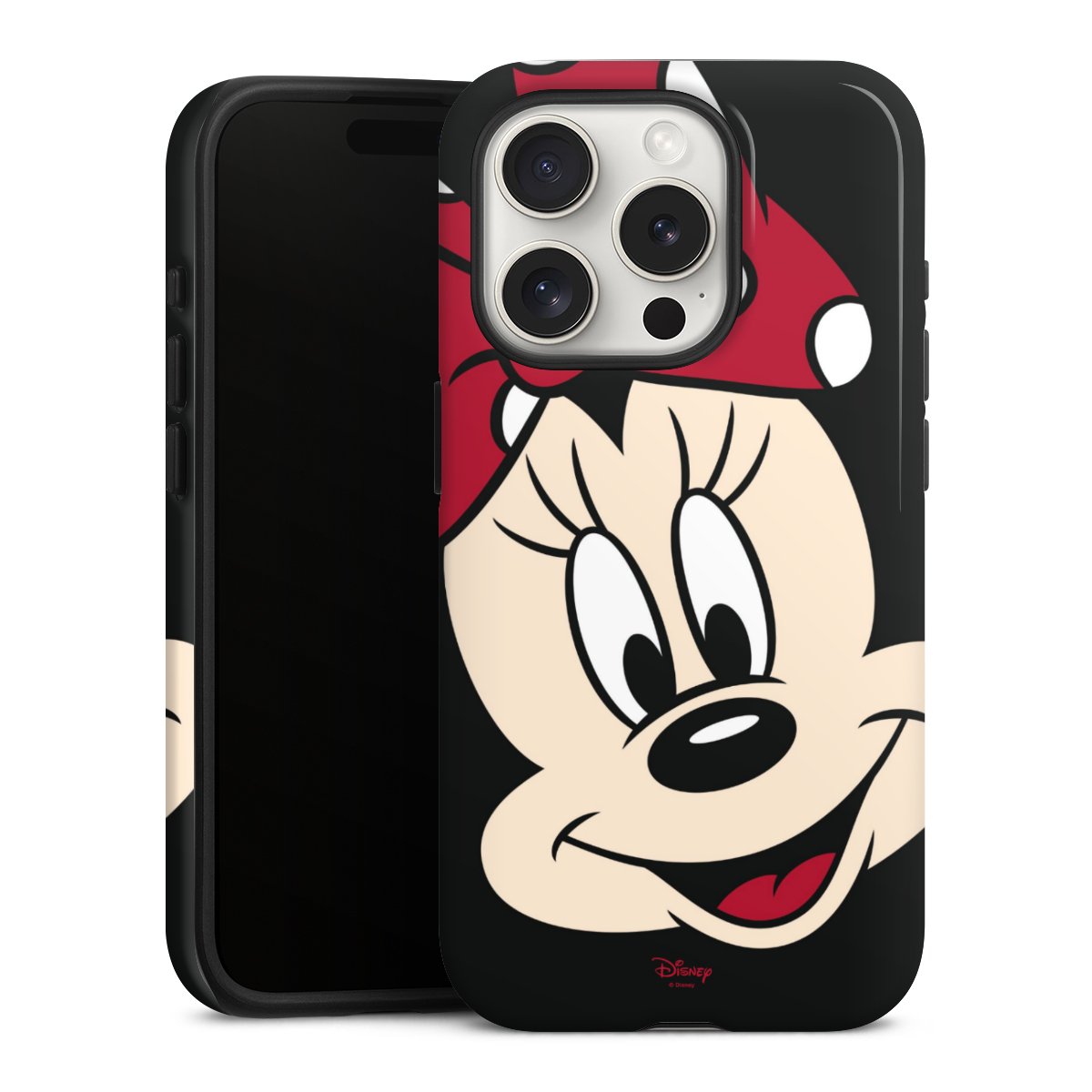 iPhone 15 Pro Handy Panzer Handyhülle robuste Outdoor Hülle Schutzhülle glänzend Minnie Mouse Official Licensed Product Disney Tough Case