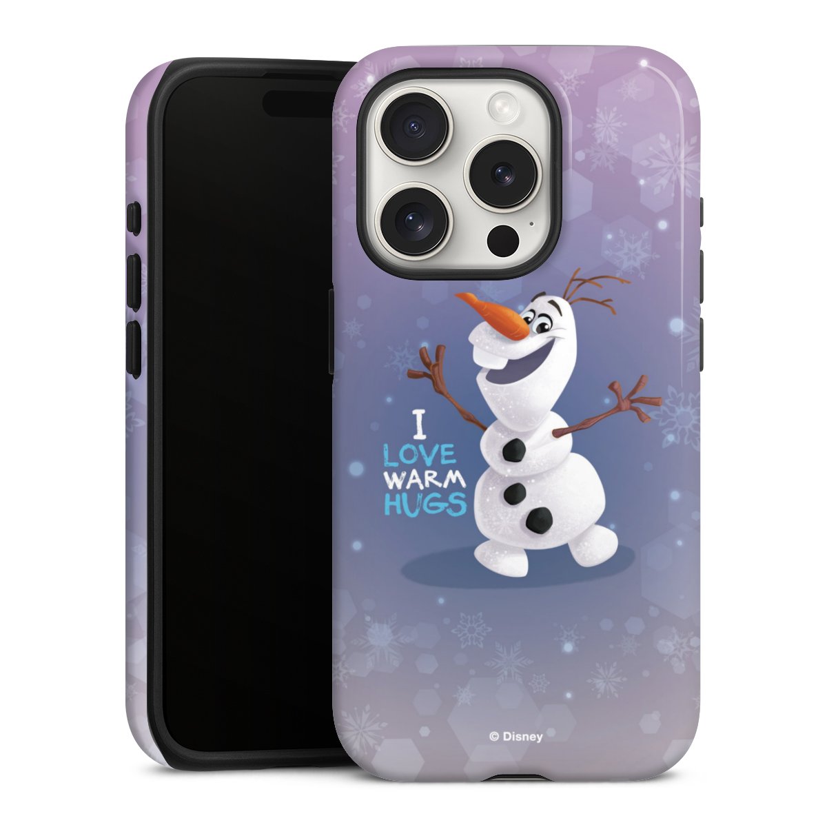 iPhone 15 Pro Handy Panzer Handyhülle robuste Outdoor Hülle Schutzhülle glänzend Frozen Frozen Olaf Official Licensed Product Tough Case