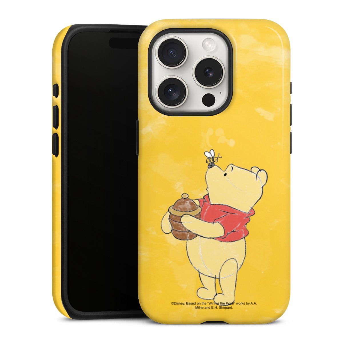 iPhone 15 Pro Handy Panzer Handyhülle robuste Outdoor Hülle Schutzhülle glänzend Official Licensed Product Winnie The Pooh Disney Tough Case