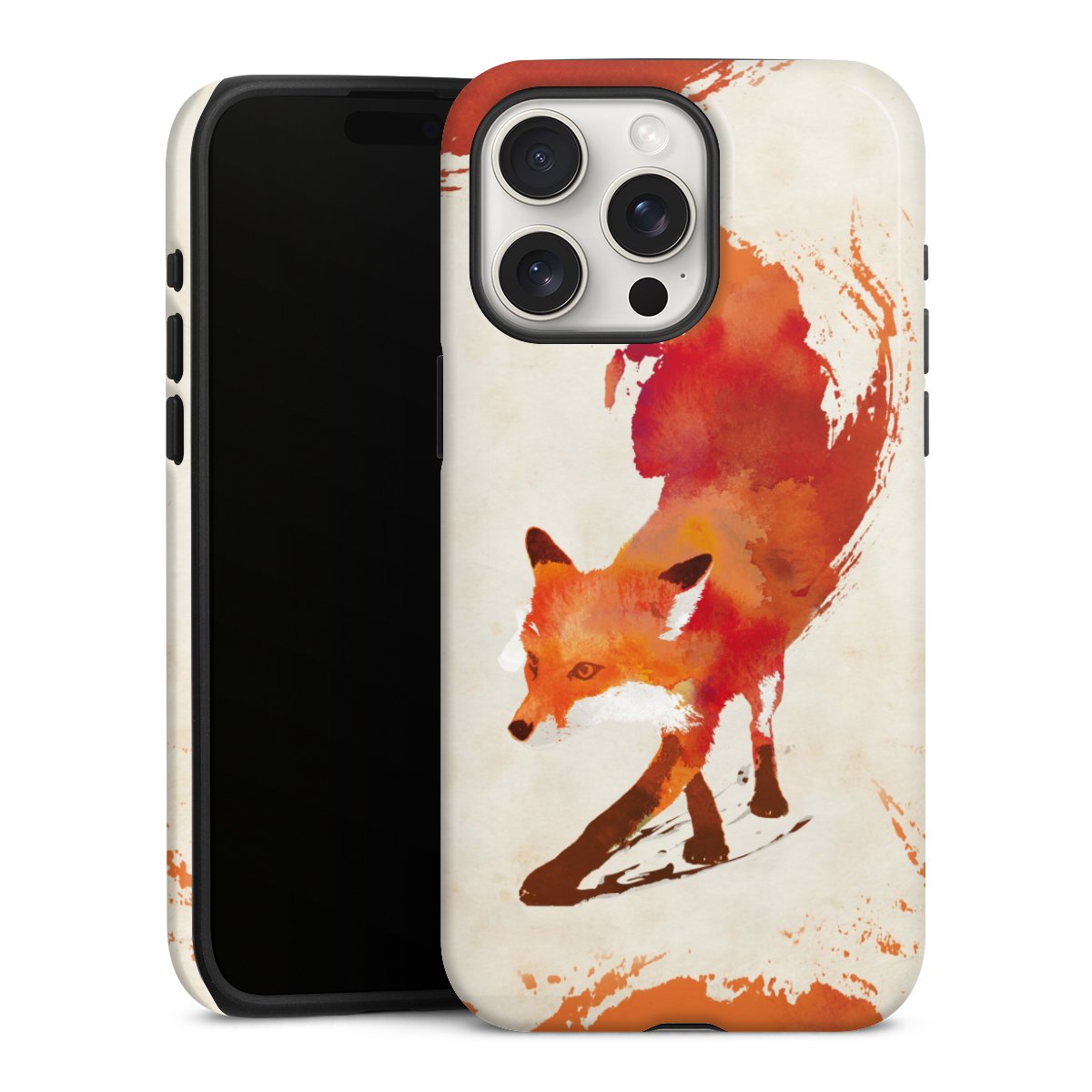 iPhone 15 Pro Max Handy Panzer Handyhülle robuste Outdoor Hülle Schutzhülle glänzend Fox Graphic Tough Case