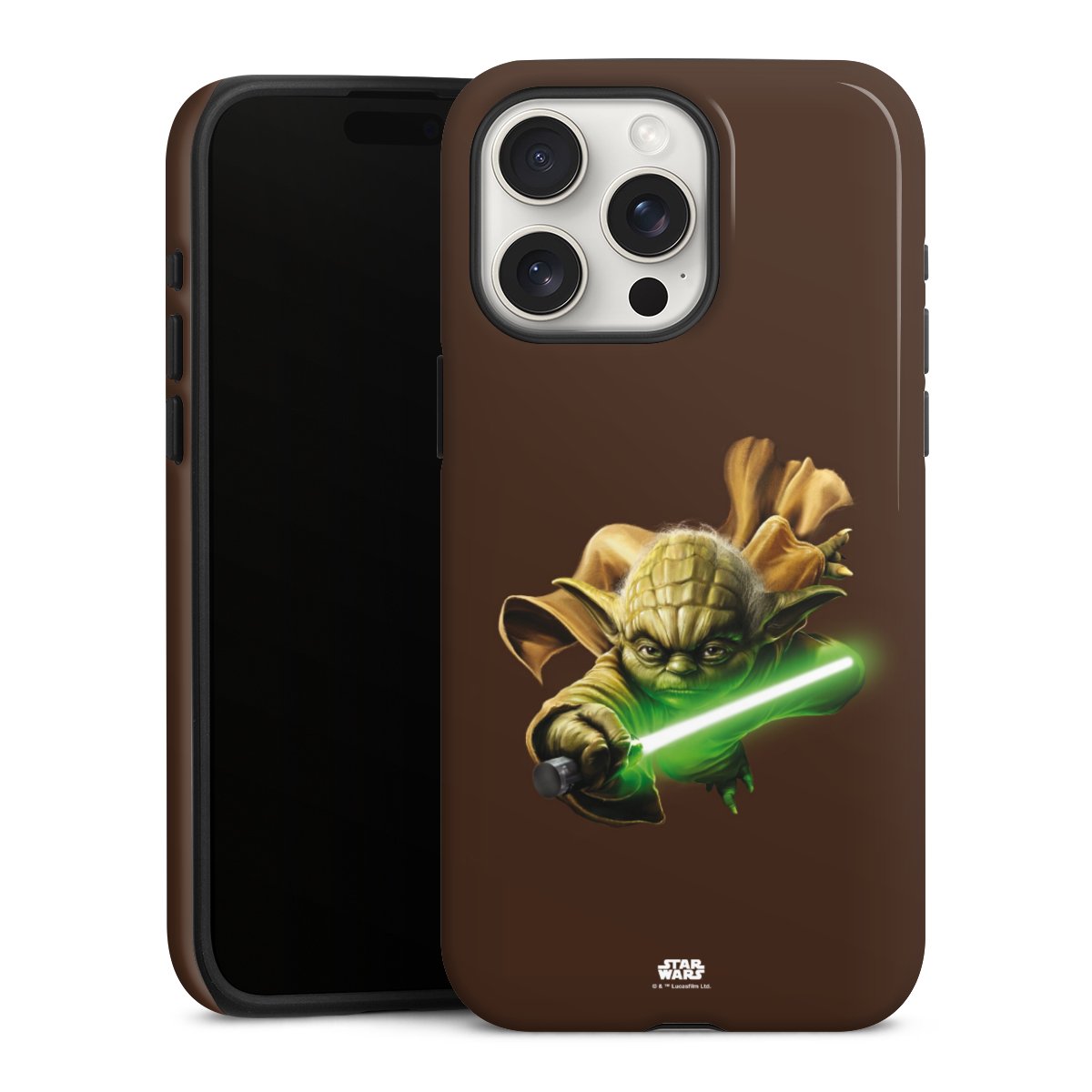 iPhone 15 Pro Max Handy Panzer Handyhülle robuste Outdoor Hülle Schutzhülle glänzend Yoda Merchandise Star Wars Tough Case