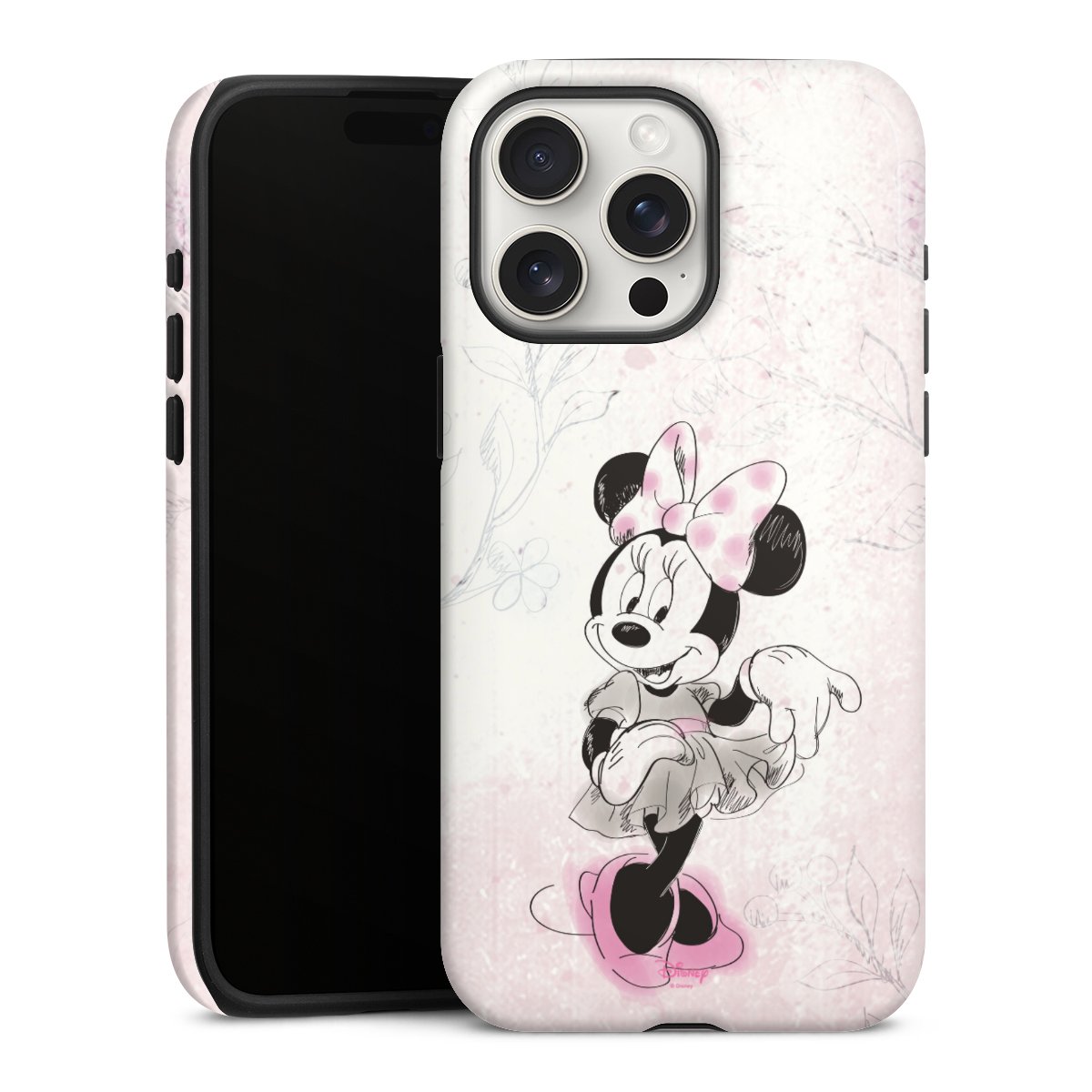 iPhone 15 Pro Max Handy Panzer Handyhülle robuste Outdoor Hülle Schutzhülle glänzend Disney Minnie Mouse Vintage Tough Case