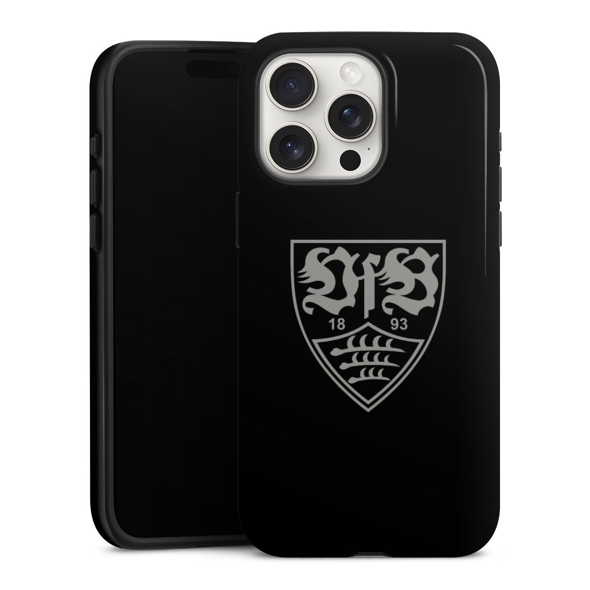 iPhone 15 Pro Max Handy Panzer Handyhülle robuste Outdoor Hülle Schutzhülle glänzend Official Licensed Product Vfb Stuttgart Tough Case