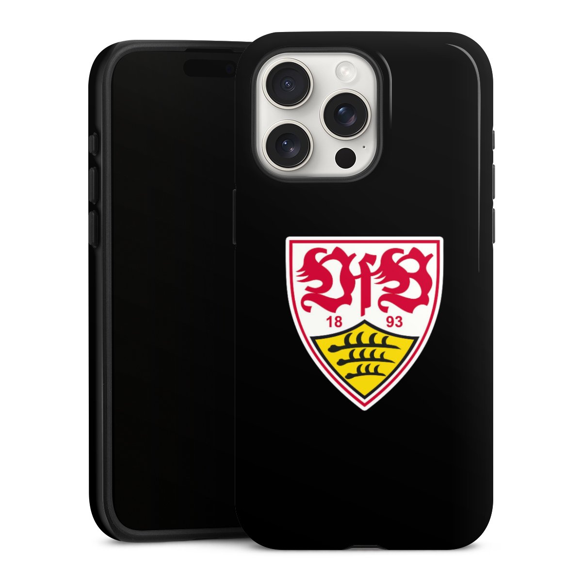 iPhone 15 Pro Max Handy Panzer Handyhülle robuste Outdoor Hülle Schutzhülle glänzend Vfb Stuttgart Official Licensed Product Coat Of Arms Tough Case