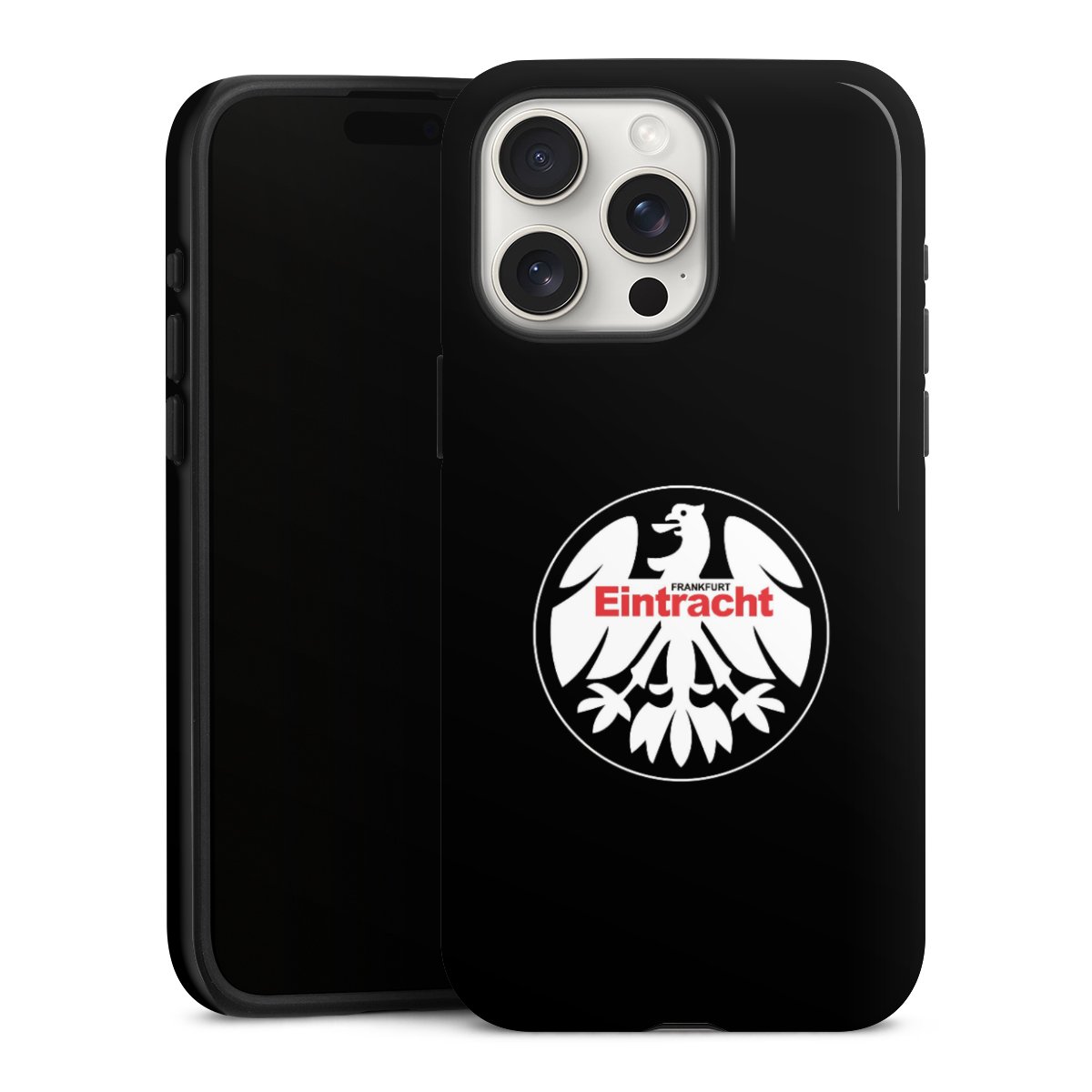 iPhone 15 Pro Max Handy Panzer Handyhülle robuste Outdoor Hülle Schutzhülle glänzend Official Licensed Product Eintracht Frankfurt Sge Tough Case