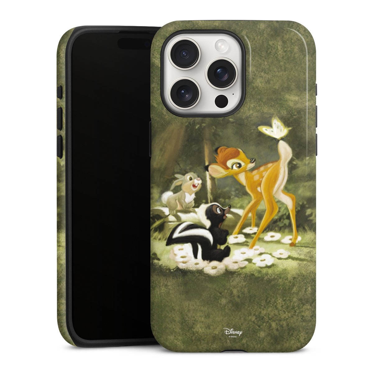 iPhone 15 Pro Max Handy Panzer Handyhülle robuste Outdoor Hülle Schutzhülle glänzend Disney Official Licensed Product Bambi Tough Case