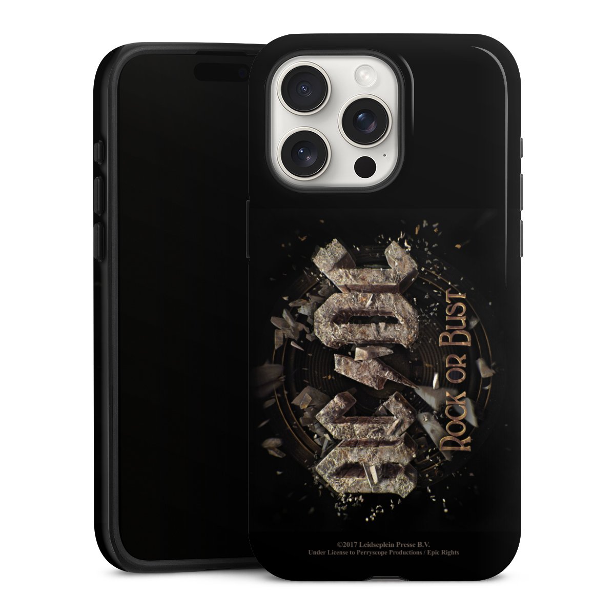 iPhone 15 Pro Max Handy Panzer Handyhülle robuste Outdoor Hülle Schutzhülle glänzend Acdc Official Licensed Product Rock Or Bust Tough Case