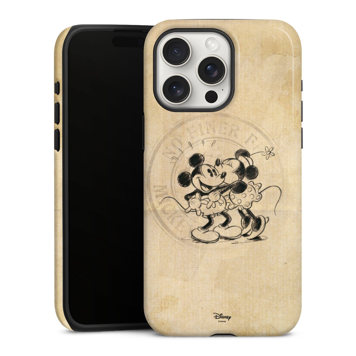 iPhone 15 Pro Max Handy Panzer Handyhülle robuste Outdoor Hülle Schutzhülle glänzend Mickey Mouse Vintage Minnie Mouse Tough Case