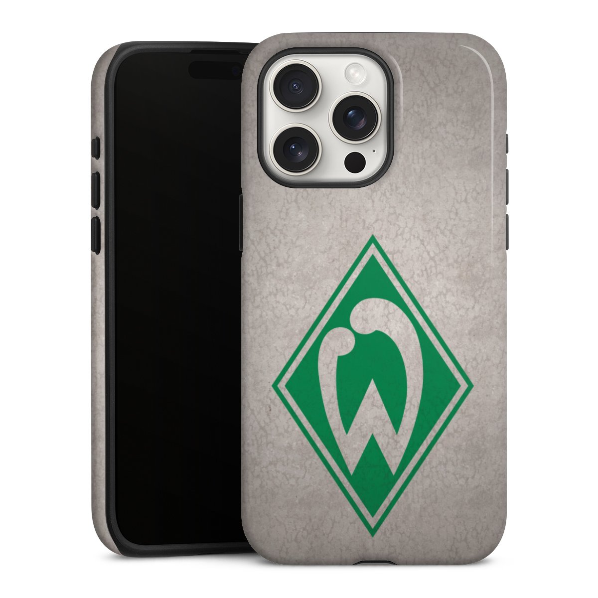 iPhone 15 Pro Max Handy Panzer Handyhülle robuste Outdoor Hülle Schutzhülle glänzend Sv Werder Bremen Concrete Official Licensed Product Tough Case