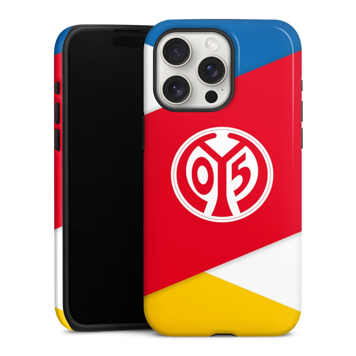 iPhone 15 Pro Max Handy Panzer Handyhülle robuste Outdoor Hülle Schutzhülle glänzend Official Licensed Product Soccer 1. Fsv Mainz 05 E.V. Tough Case