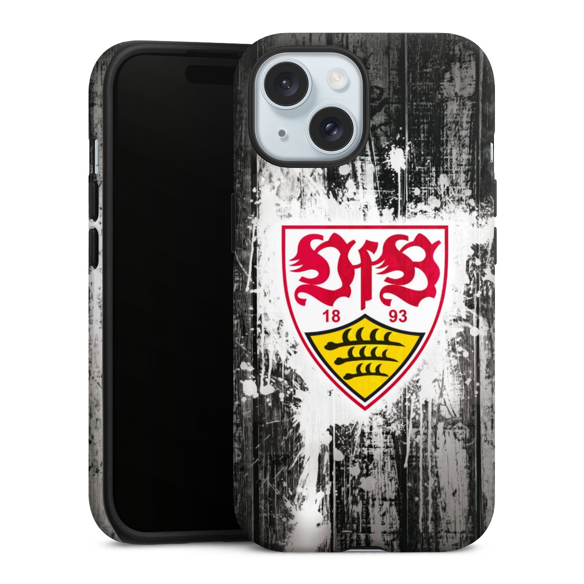 iPhone 15 Handy Panzer Handyhülle robuste Outdoor Hülle Schutzhülle matt Vfb Stuttgart Official Licensed Product Tough Case