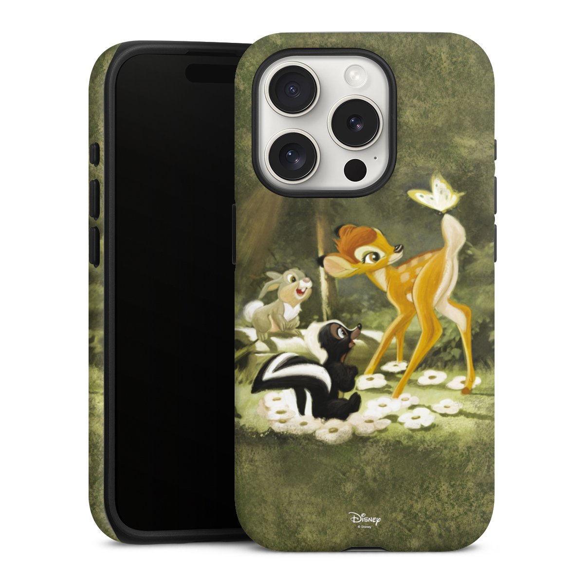 iPhone 15 Pro Handy Panzer Handyhülle robuste Outdoor Hülle Schutzhülle matt Disney Official Licensed Product Bambi Tough Case