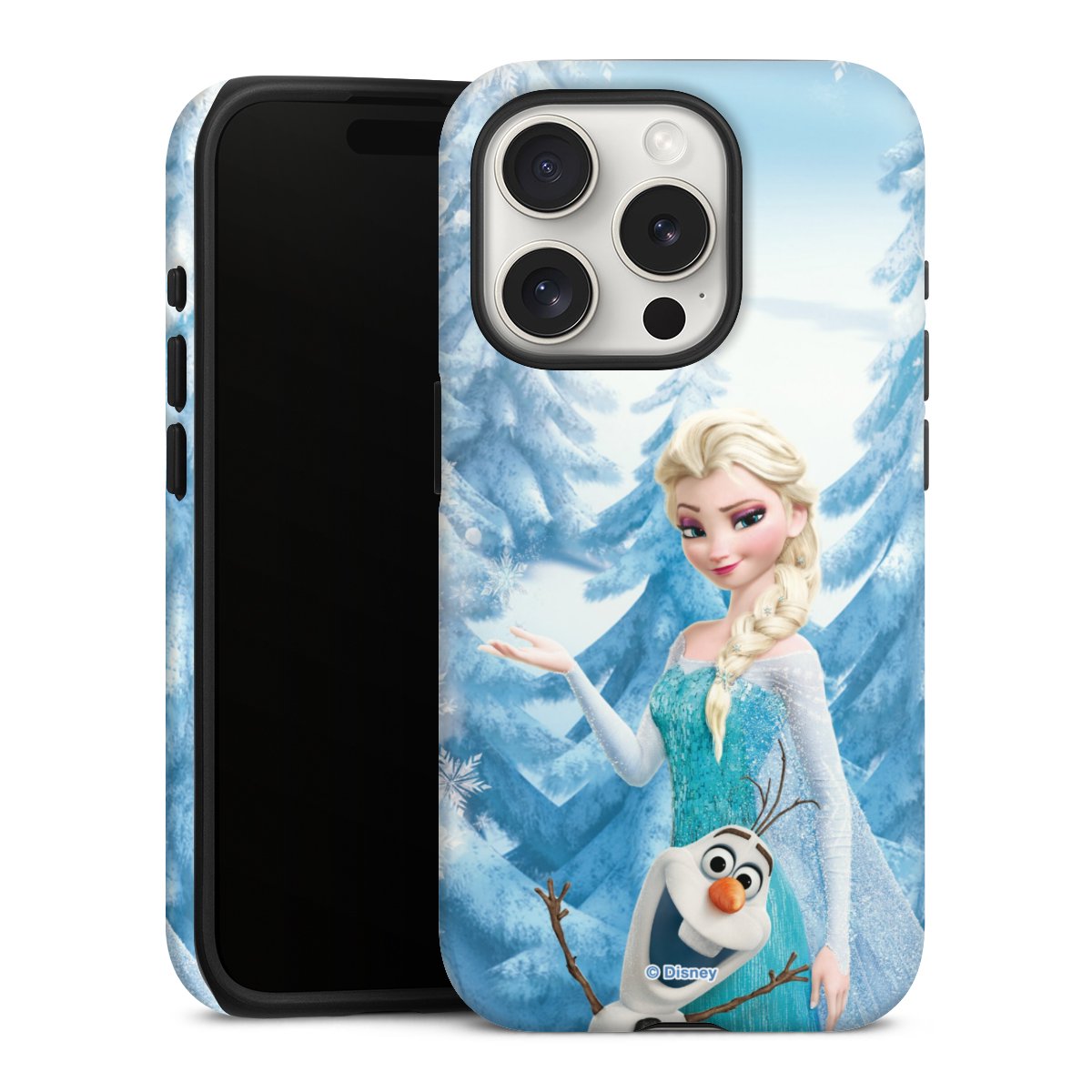 iPhone 15 Pro Handy Panzer Handyhülle robuste Outdoor Hülle Schutzhülle matt Official Licensed Product Frozen Elsa Disney Tough Case