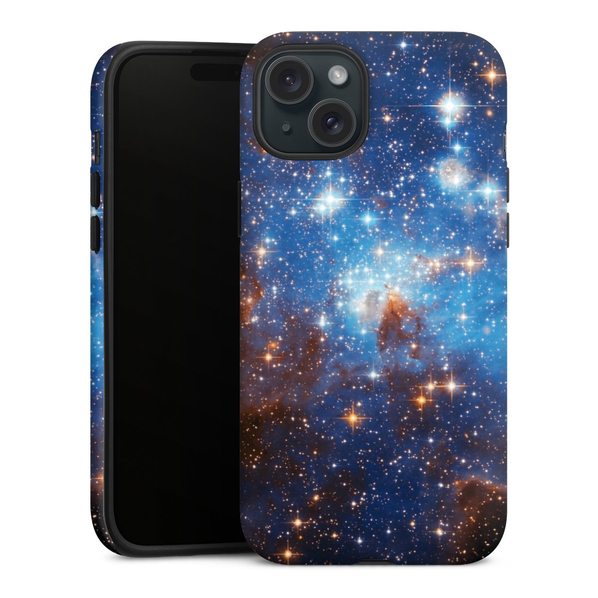 iPhone 15 Plus Handy Panzer Handyhülle robuste Outdoor Hülle Schutzhülle matt Star Weltall Galaxy Tough Case