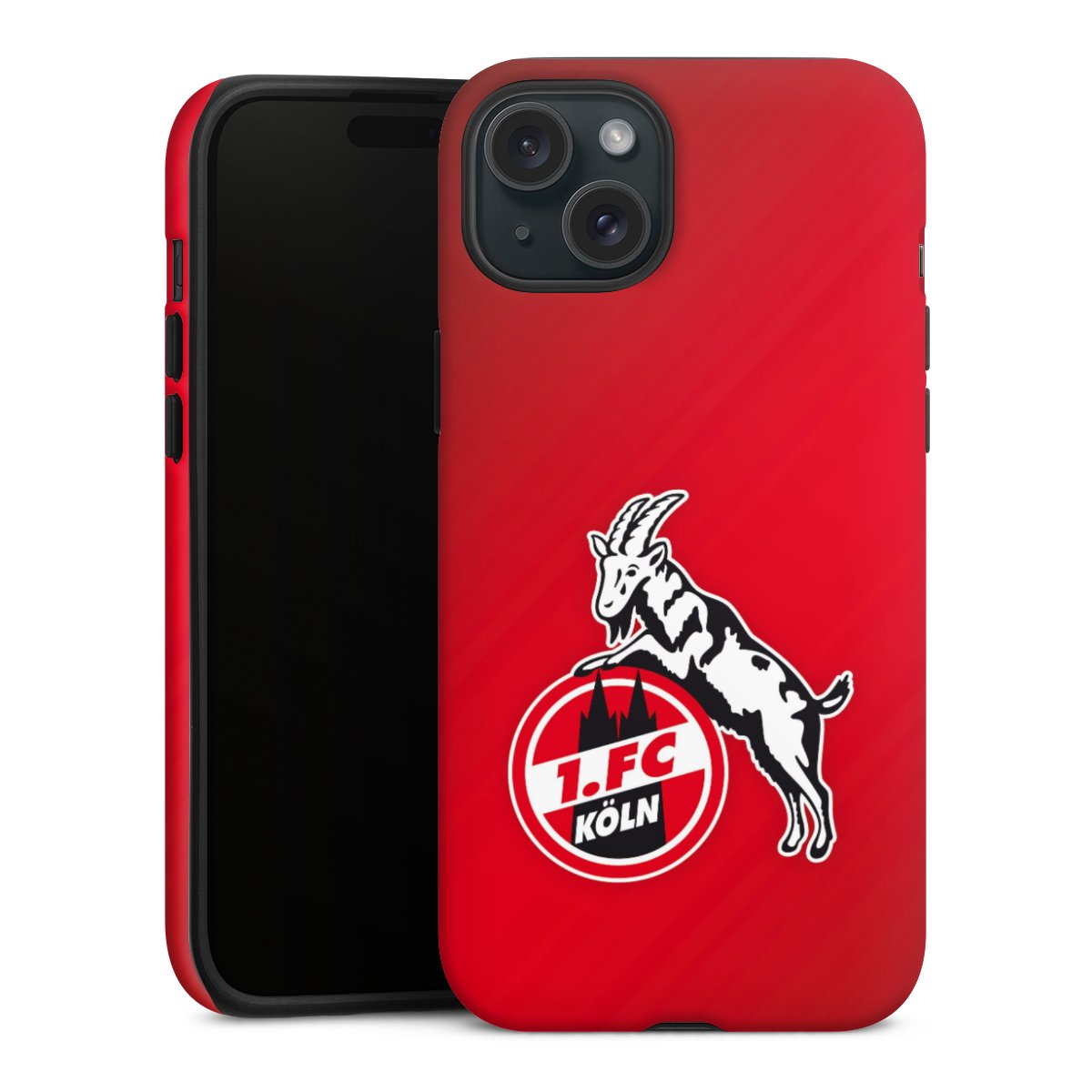 iPhone 15 Plus Handy Panzer Handyhülle robuste Outdoor Hülle Schutzhülle matt Official Licensed Product Effzeh 1. Fc Köln Tough Case