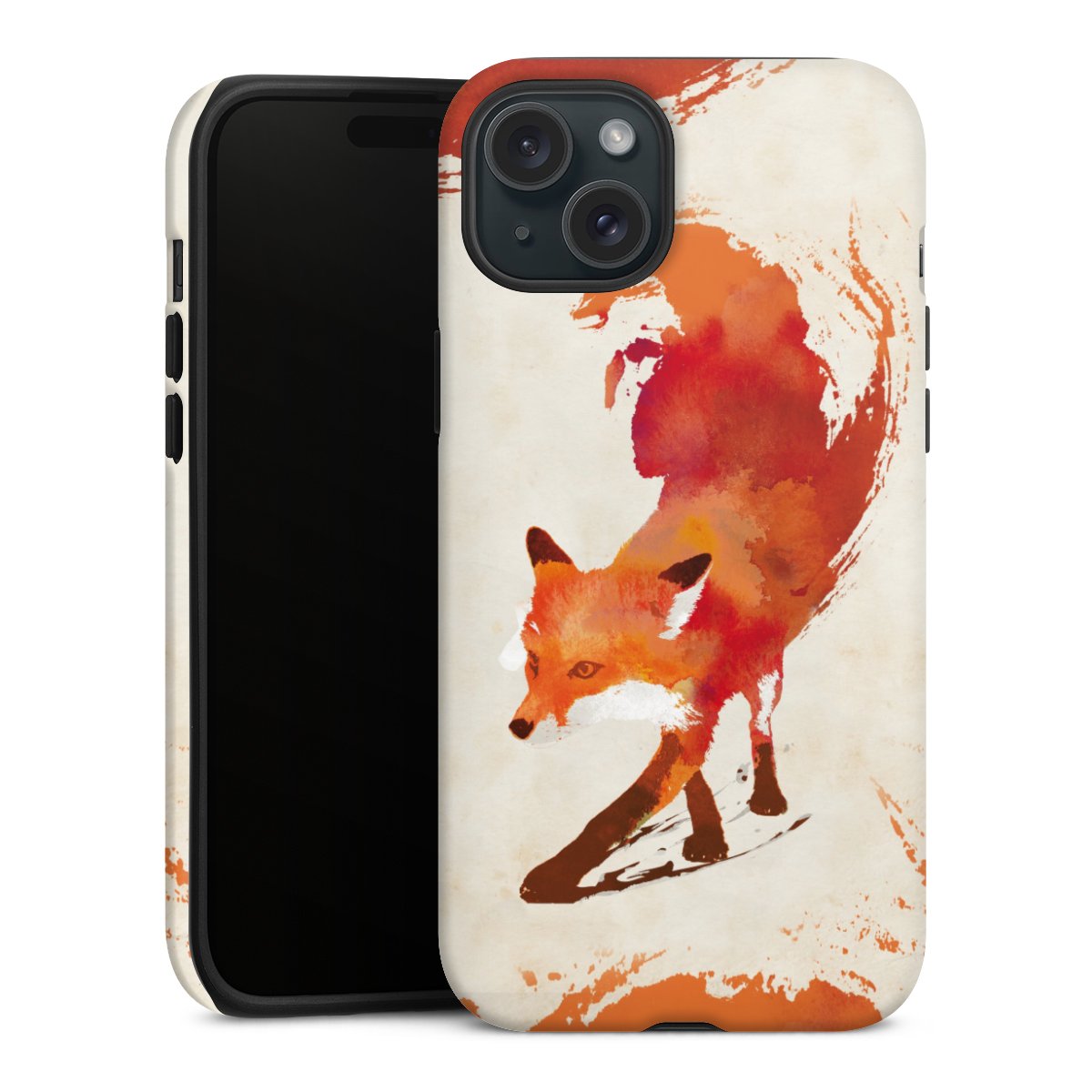 iPhone 15 Plus Handy Panzer Handyhülle robuste Outdoor Hülle Schutzhülle matt Fox Graphic Tough Case