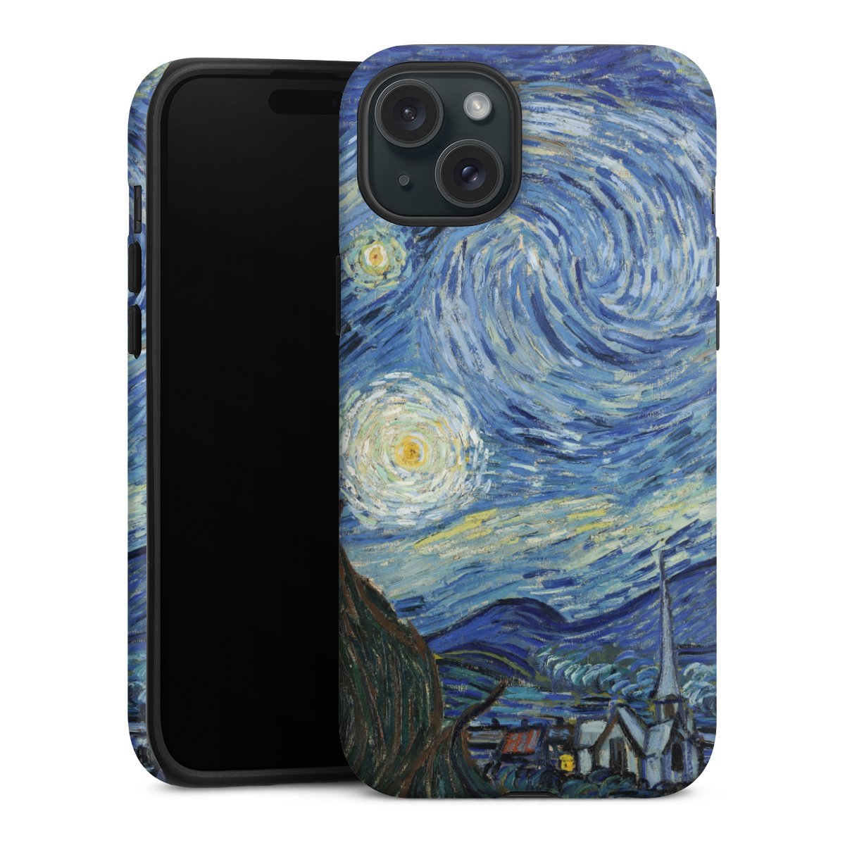 iPhone 15 Plus Handy Panzer Handyhülle robuste Outdoor Hülle Schutzhülle matt The Starry Night Kunst Vincent Van Gogh Tough Case