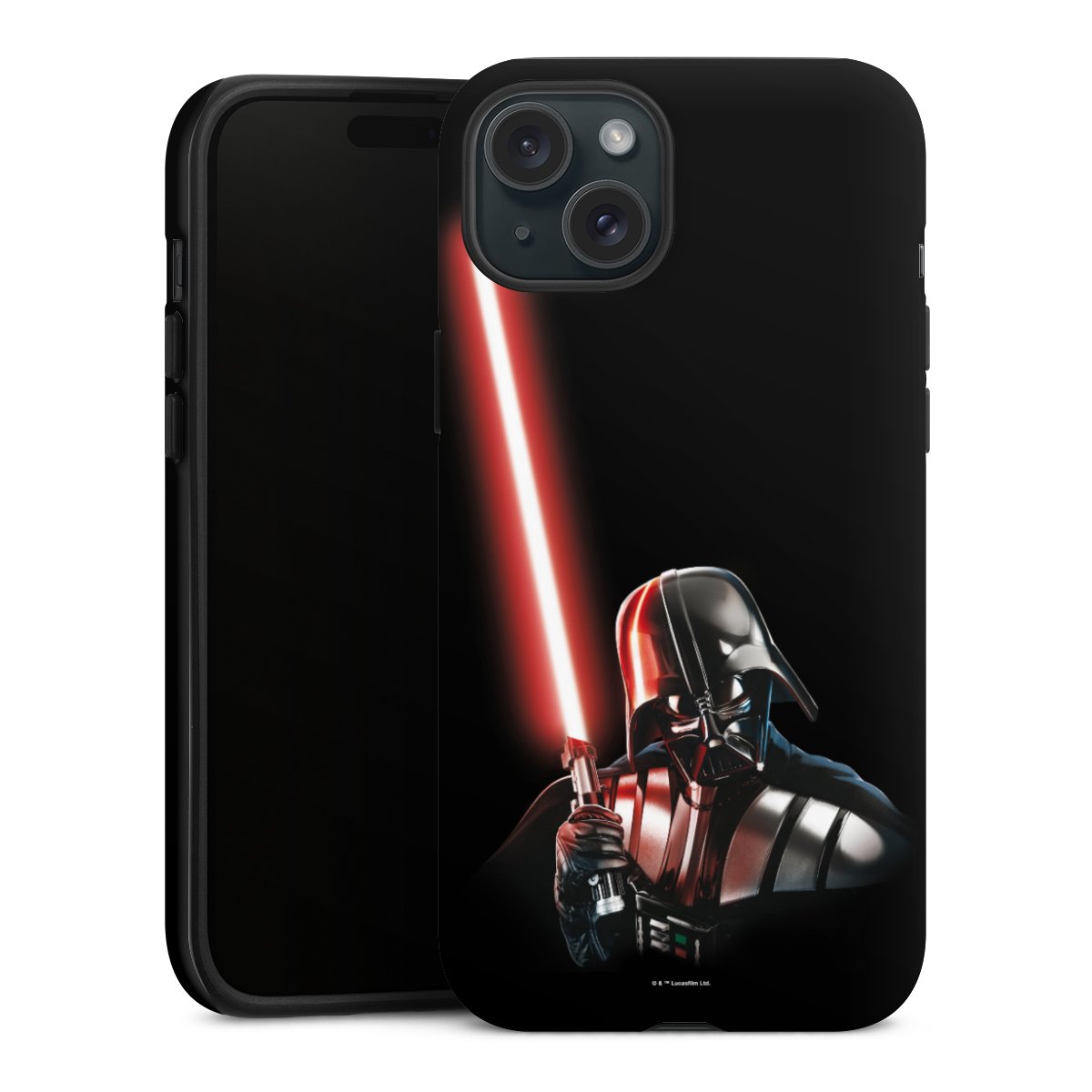 iPhone 15 Plus Handy Panzer Handyhülle robuste Outdoor Hülle Schutzhülle matt Star Wars Merchandise Darth Vader Tough Case