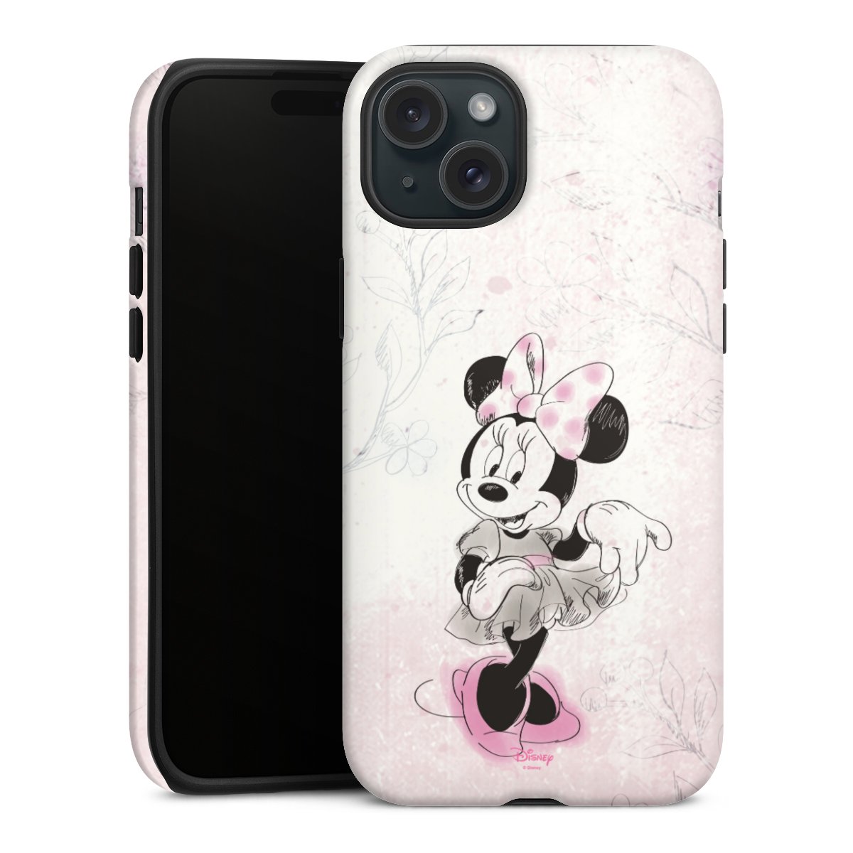 iPhone 15 Plus Handy Panzer Handyhülle robuste Outdoor Hülle Schutzhülle matt Disney Minnie Mouse Vintage Tough Case