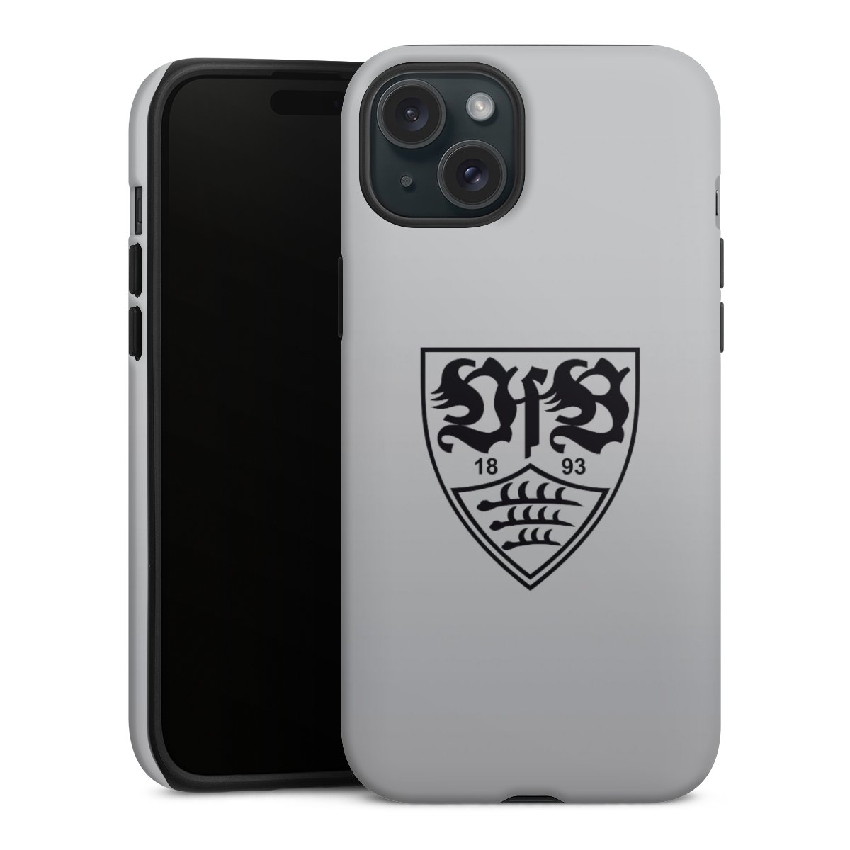 iPhone 15 Plus Handy Panzer Handyhülle robuste Outdoor Hülle Schutzhülle matt Logo Vfb Stuttgart Official Licensed Product Tough Case