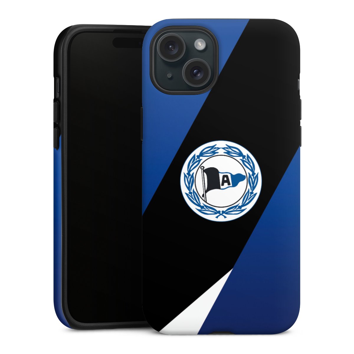 iPhone 15 Plus Handy Panzer Handyhülle robuste Outdoor Hülle Schutzhülle matt Official Licensed Product Arminia Bielefeld Dsc Tough Case