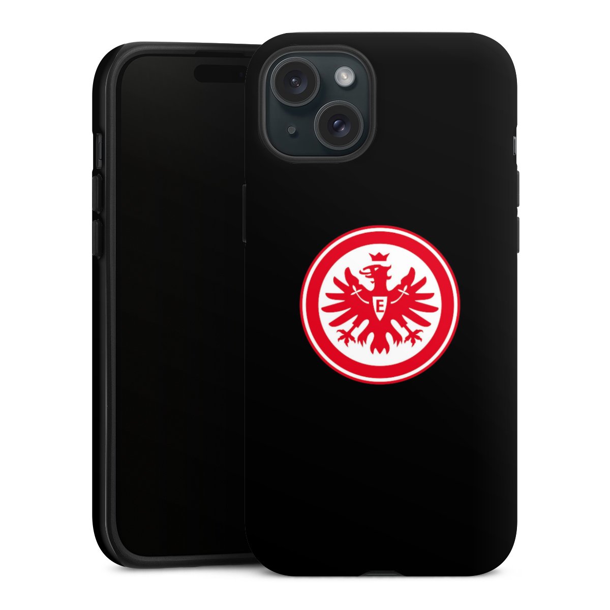 iPhone 15 Plus Handy Panzer Handyhülle robuste Outdoor Hülle Schutzhülle matt Eintracht Frankfurt Sge Eagle Tough Case