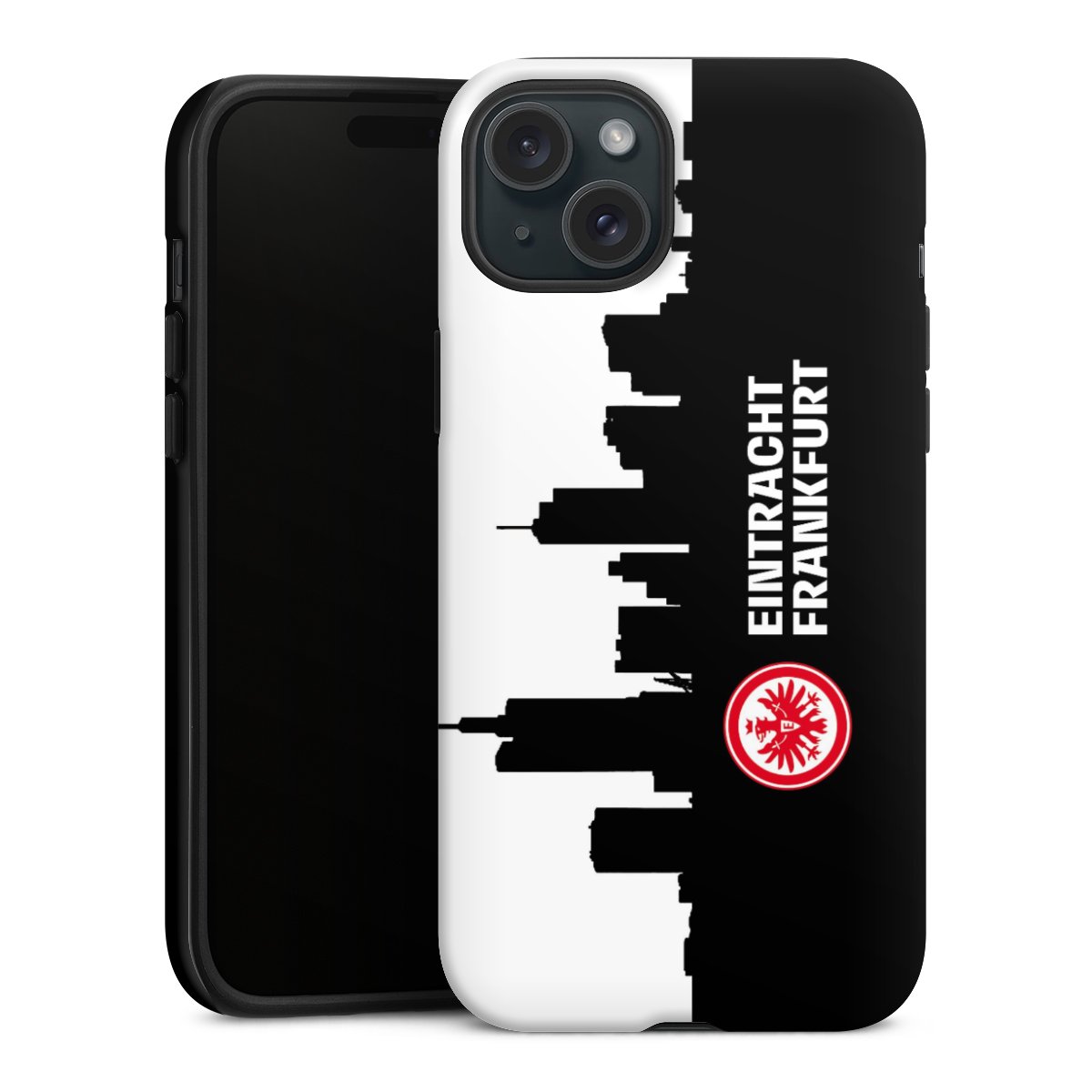 iPhone 15 Plus Handy Panzer Handyhülle robuste Outdoor Hülle Schutzhülle matt Sge Eintracht Frankfurt Official Licensed Product Tough Case