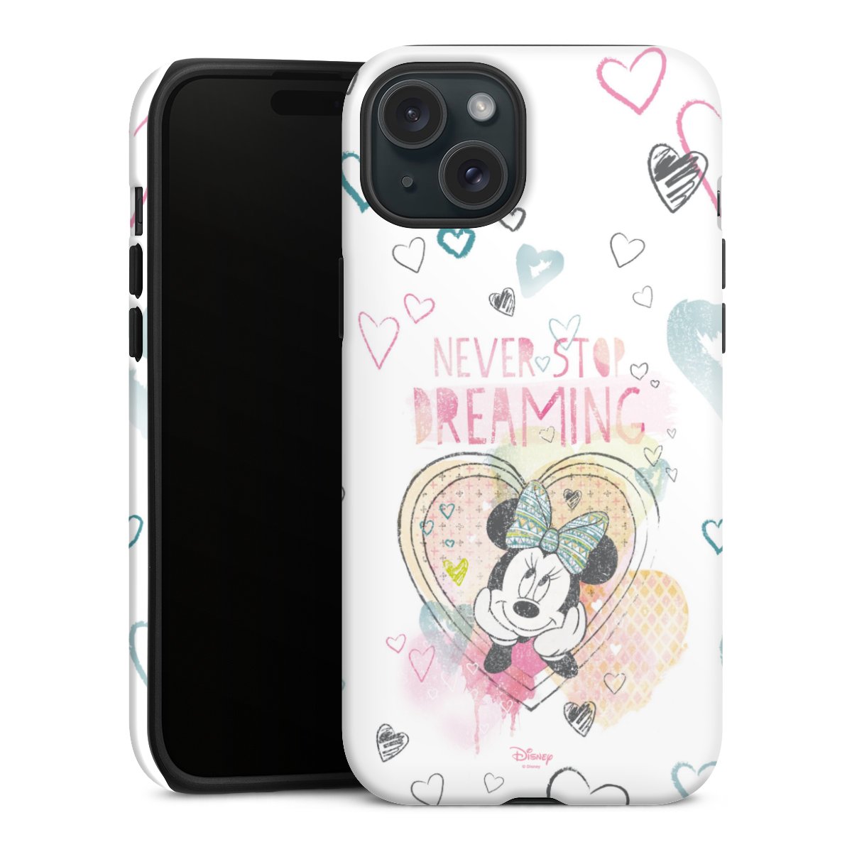 iPhone 15 Plus Handy Panzer Handyhülle robuste Outdoor Hülle Schutzhülle matt Disney Official Licensed Product Minnie Mouse Tough Case