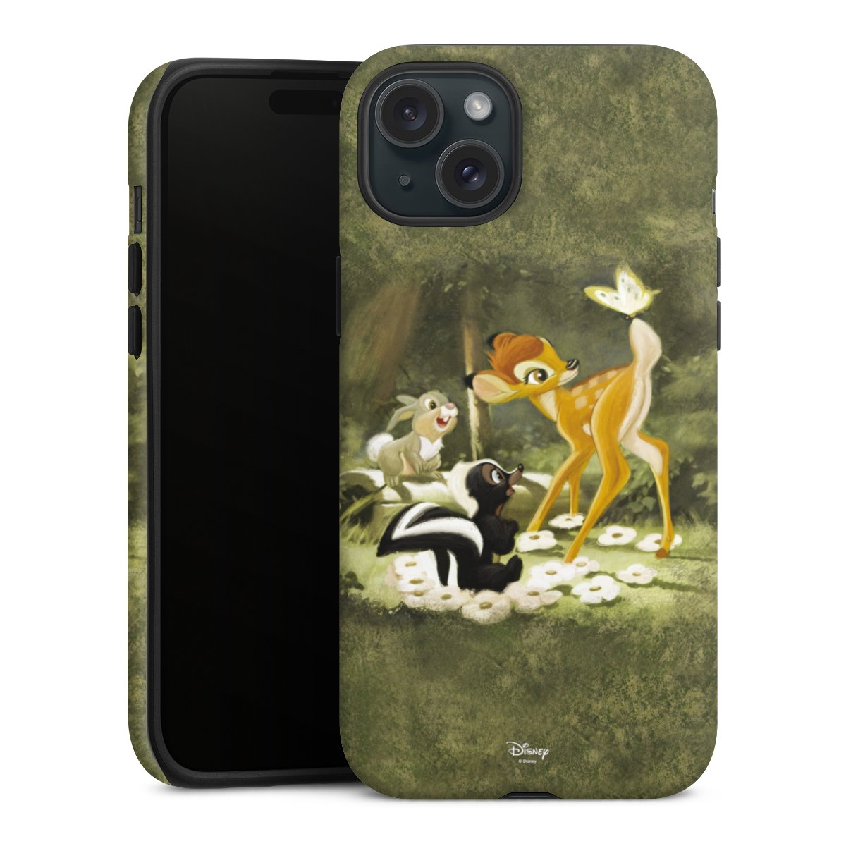 iPhone 15 Plus Handy Panzer Handyhülle robuste Outdoor Hülle Schutzhülle matt Disney Official Licensed Product Bambi Tough Case