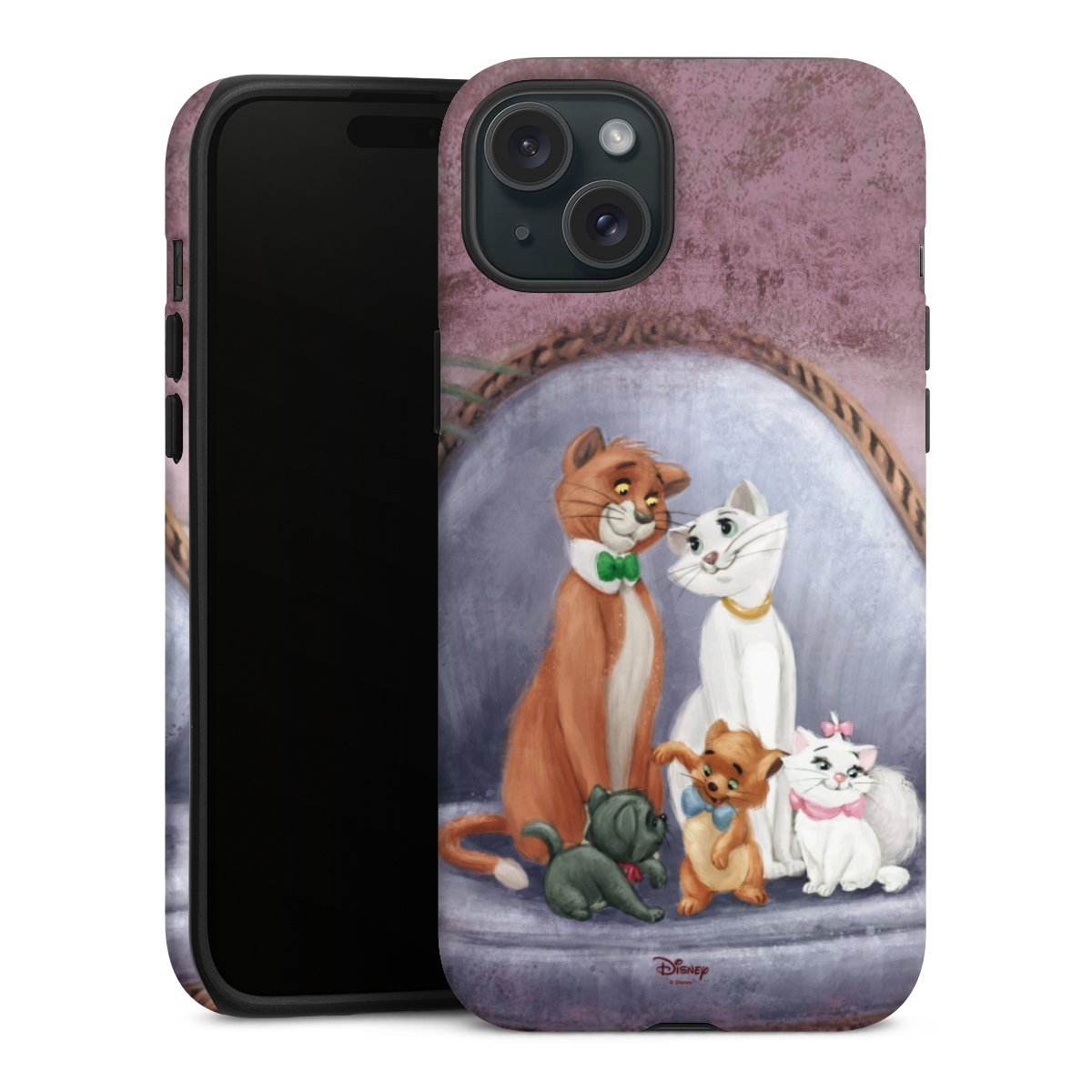 iPhone 15 Plus Handy Panzer Handyhülle robuste Outdoor Hülle Schutzhülle matt Official Licensed Product Disney Aristocats Tough Case