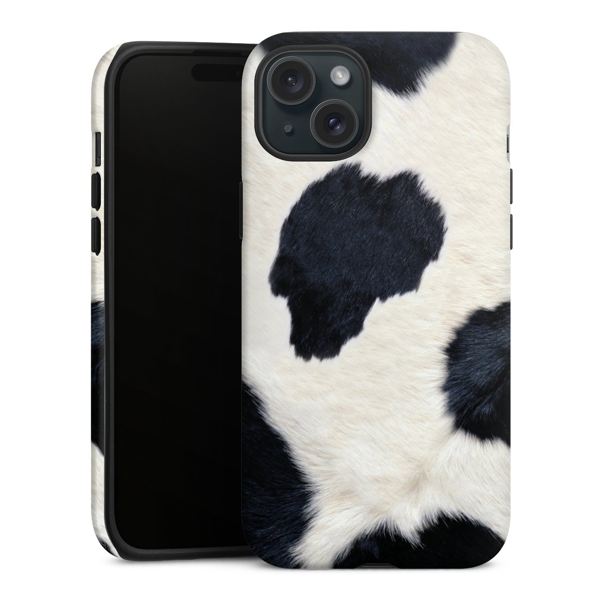 iPhone 15 Plus Handy Panzer Handyhülle robuste Outdoor Hülle Schutzhülle matt Animal Look Animal Print Cow Skin Tough Case