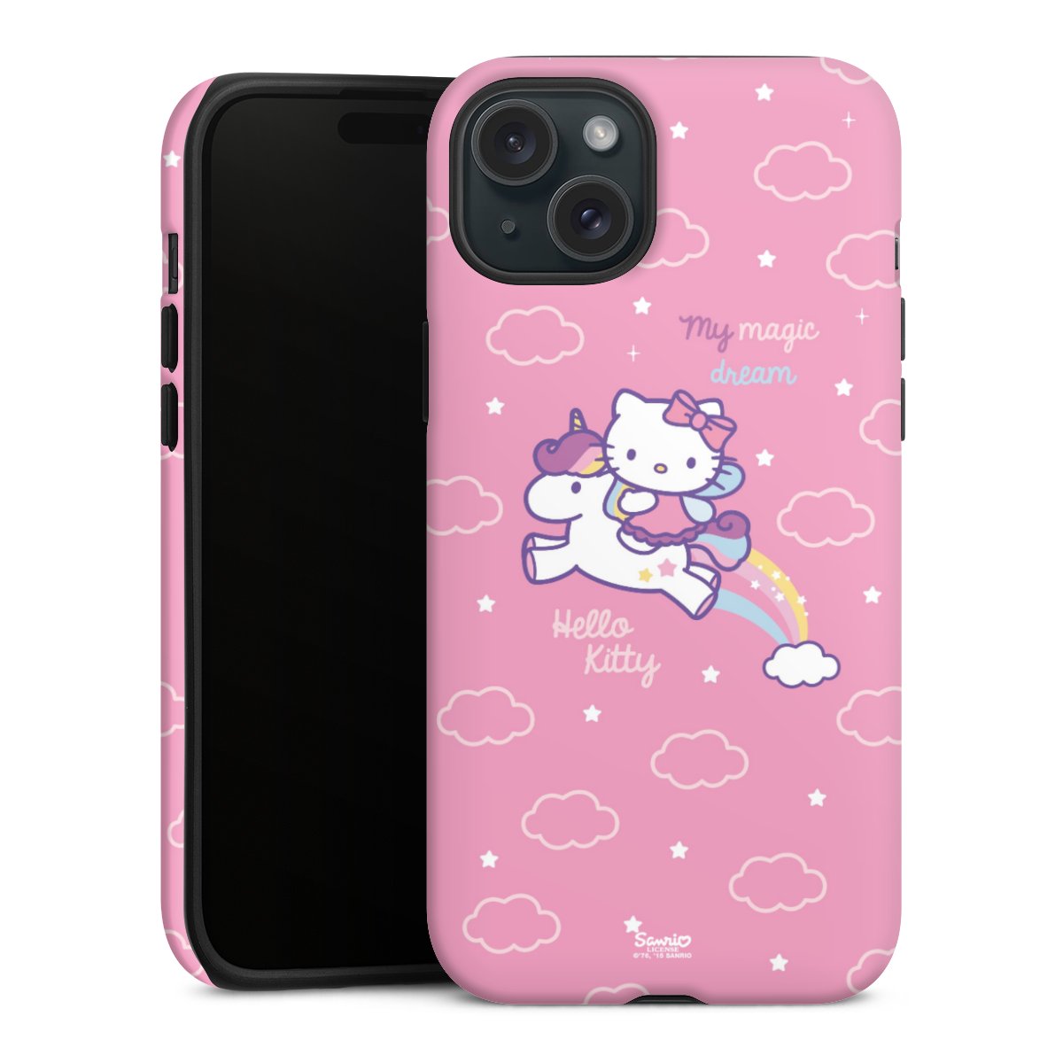 iPhone 15 Plus Handy Panzer Handyhülle robuste Outdoor Hülle Schutzhülle matt Einhorn Official Licensed Product Hello Kitty Tough Case