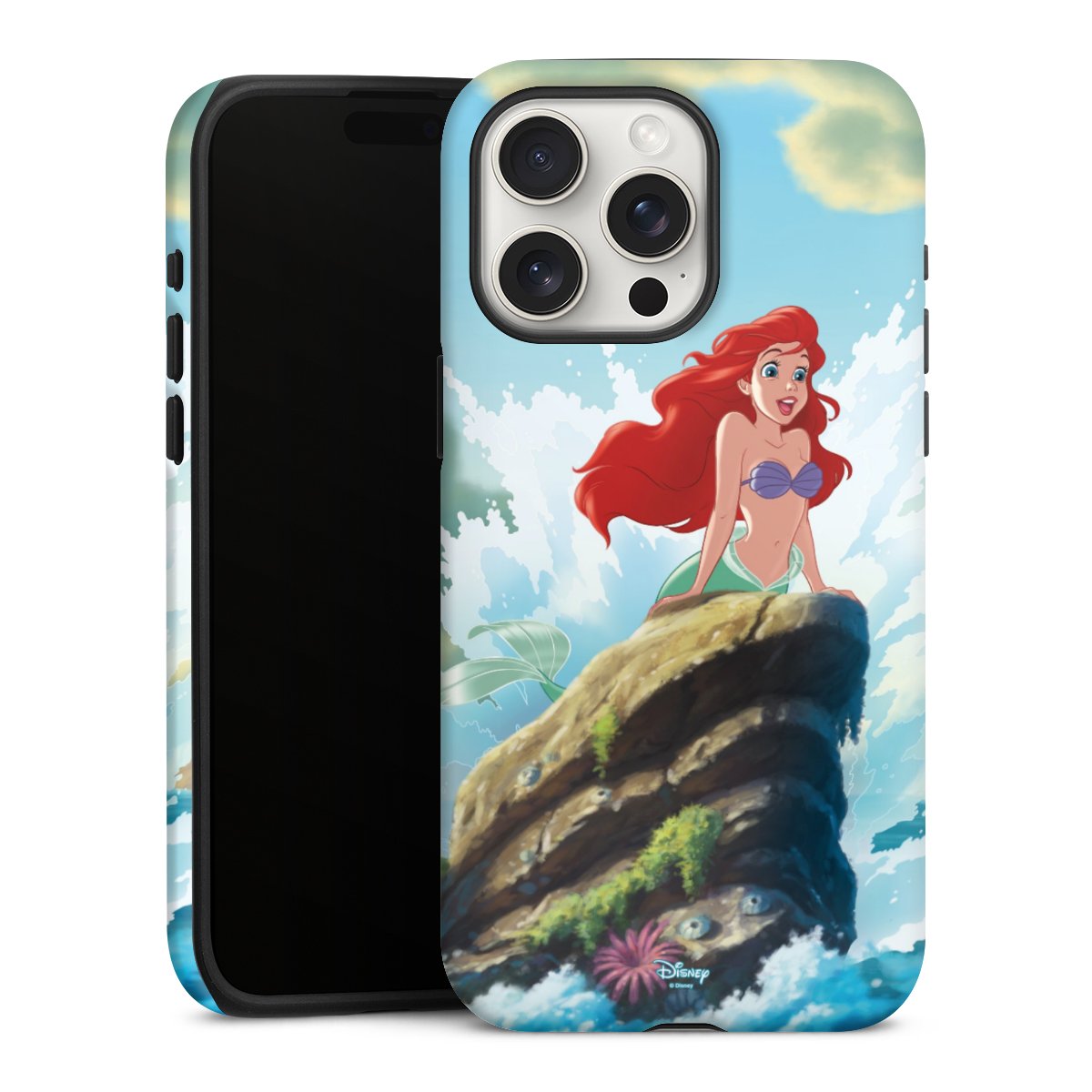 iPhone 15 Pro Max Handy Panzer Handyhülle robuste Outdoor Hülle Schutzhülle matt Mermaid Arielle Die Meerjungfrau Official Licensed Product Tough Case