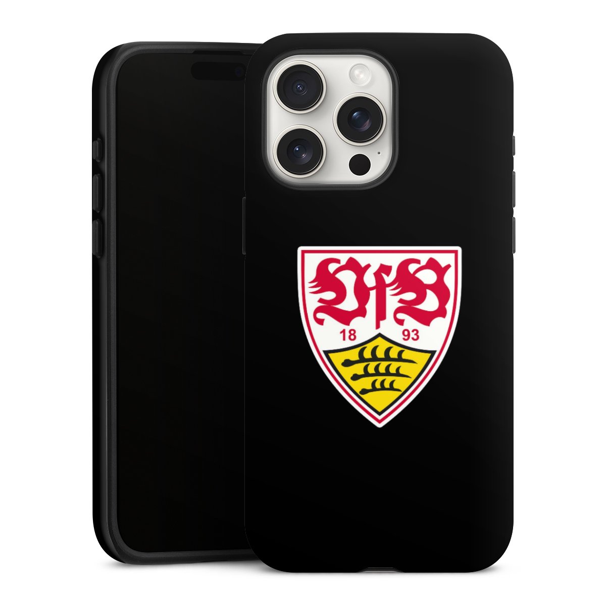 iPhone 15 Pro Max Handy Panzer Handyhülle robuste Outdoor Hülle Schutzhülle matt Vfb Stuttgart Official Licensed Product Coat Of Arms Tough Case