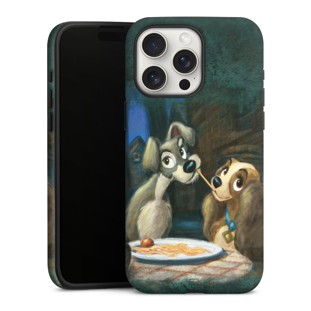 iPhone 15 Pro Max Handy Panzer Handyhülle robuste Outdoor Hülle Schutzhülle matt Lady And The Tramp Official Licensed Product Disney Tough Case