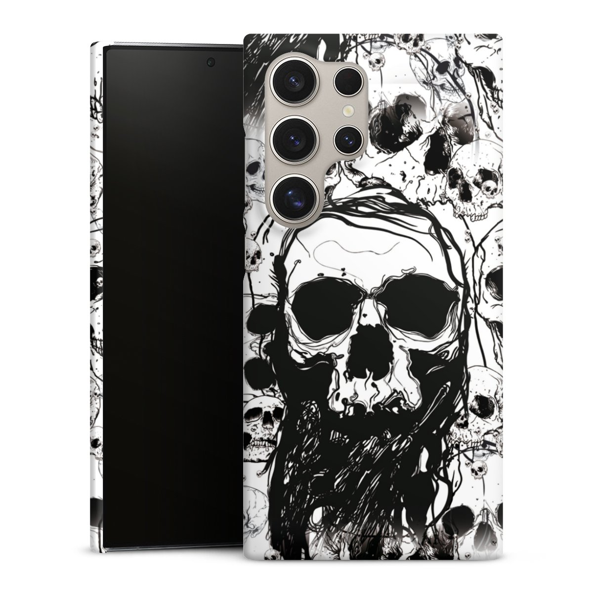 Galaxy S24 Ultra Handy Premium Case Smartphone Handyhülle Schutzhülle glänzend Totenkopf Halloween Premium Case