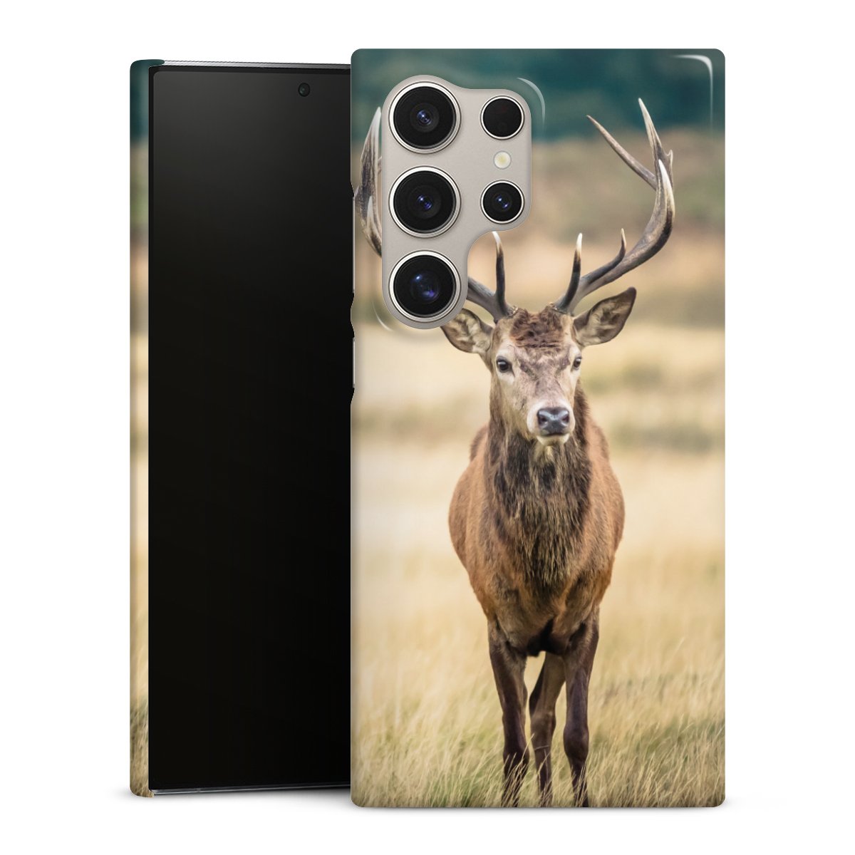 Galaxy S24 Ultra Handy Premium Case Smartphone Handyhülle Schutzhülle glänzend Deer Meadow Forrest Premium Case