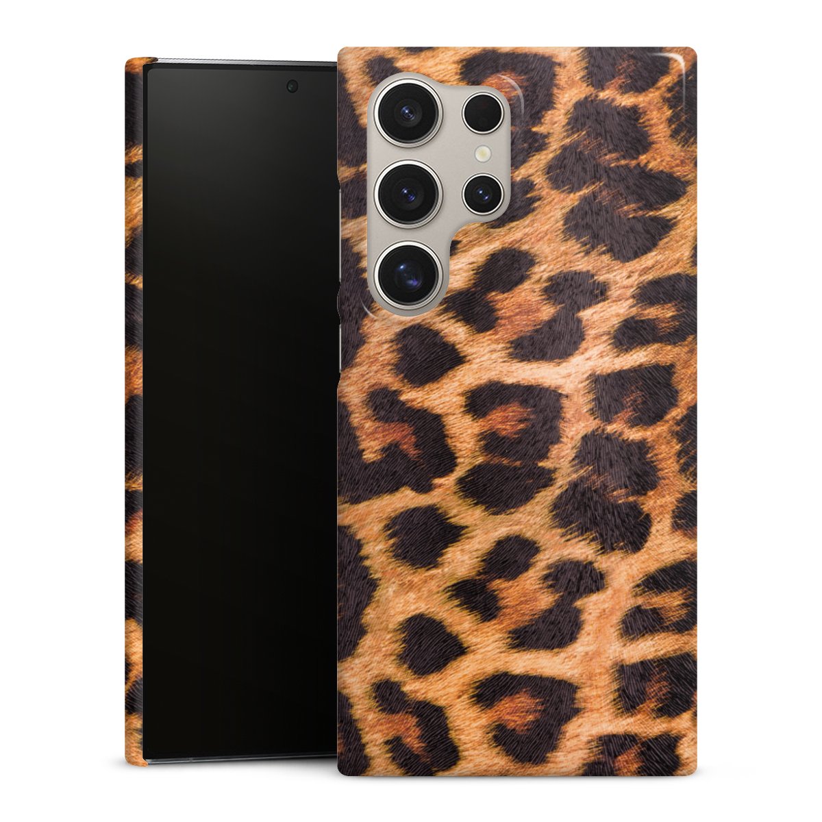 Galaxy S24 Ultra Handy Premium Case Smartphone Handyhülle Schutzhülle glänzend Animal Print Leopard Fur Premium Case